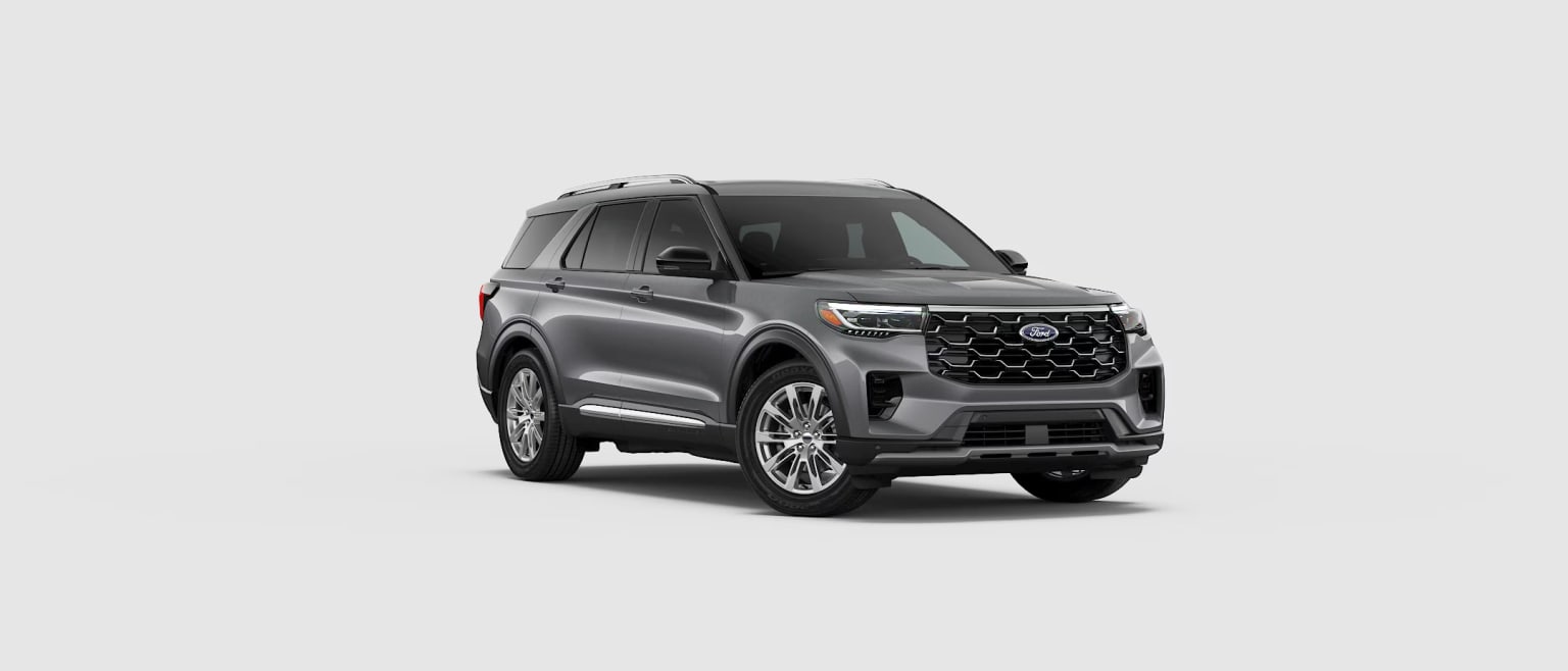 A sleek and rugged-looking gray SUV with a prominent grille and distinctive design elements on a plain white background.