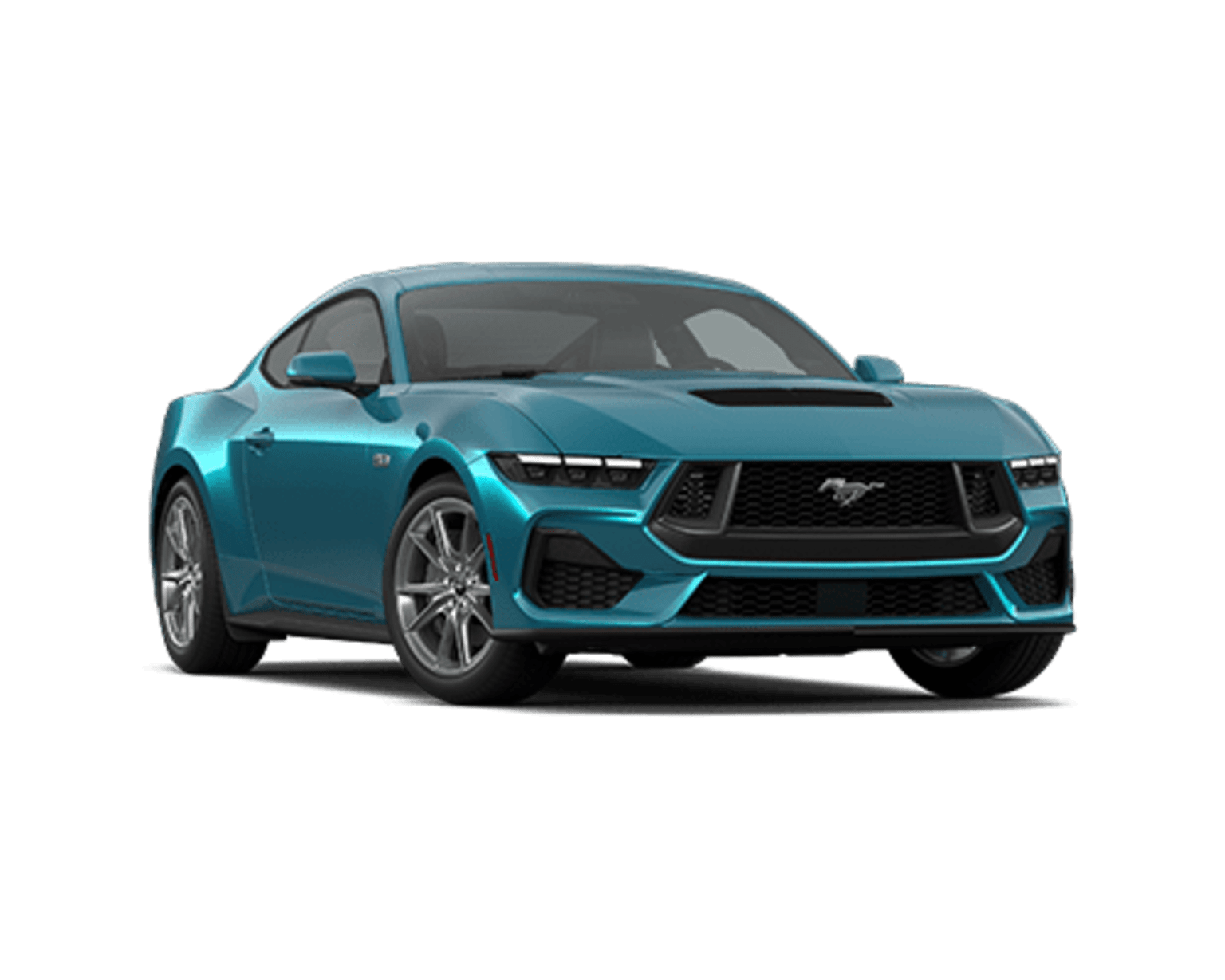 Teal-colored sports car with a bold and aggressive design, set against a white background.