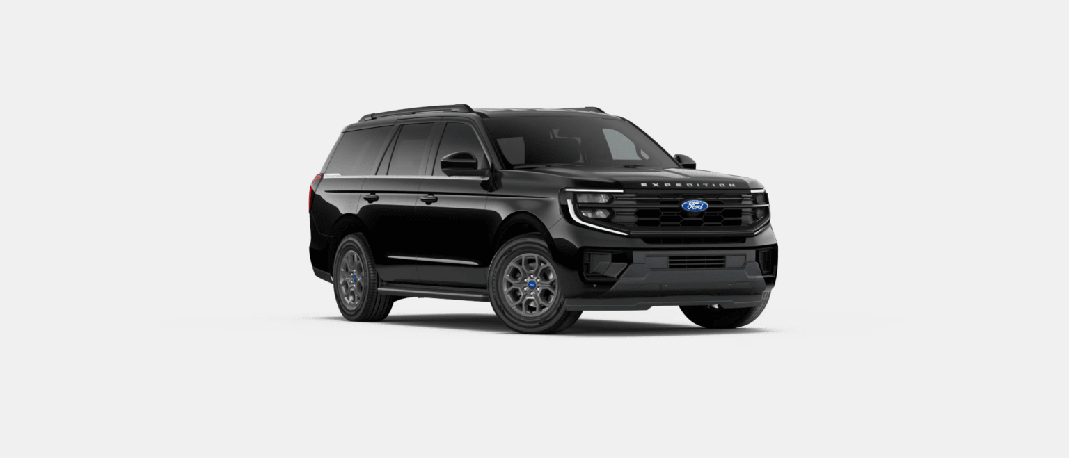 A black SUV is presented against a plain white background.