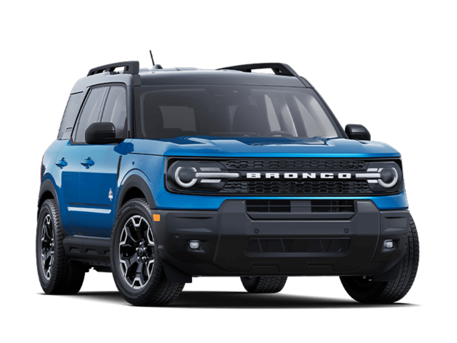 An SUV with off-road features and accessories, in blue and black colors, set against a plain white background.