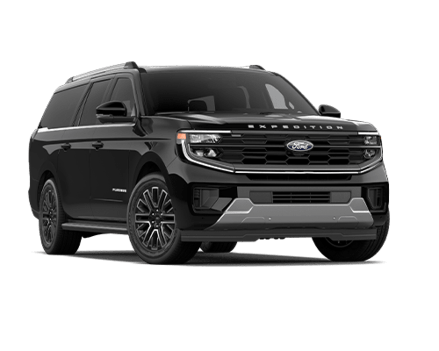 A large, black SUV with a rugged, off-road appearance, featuring a prominent grille and sleek, modern design elements.