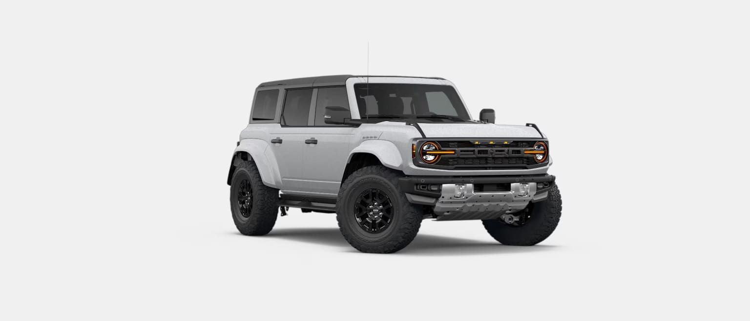 A white SUV with black accents is presented against a plain white background.