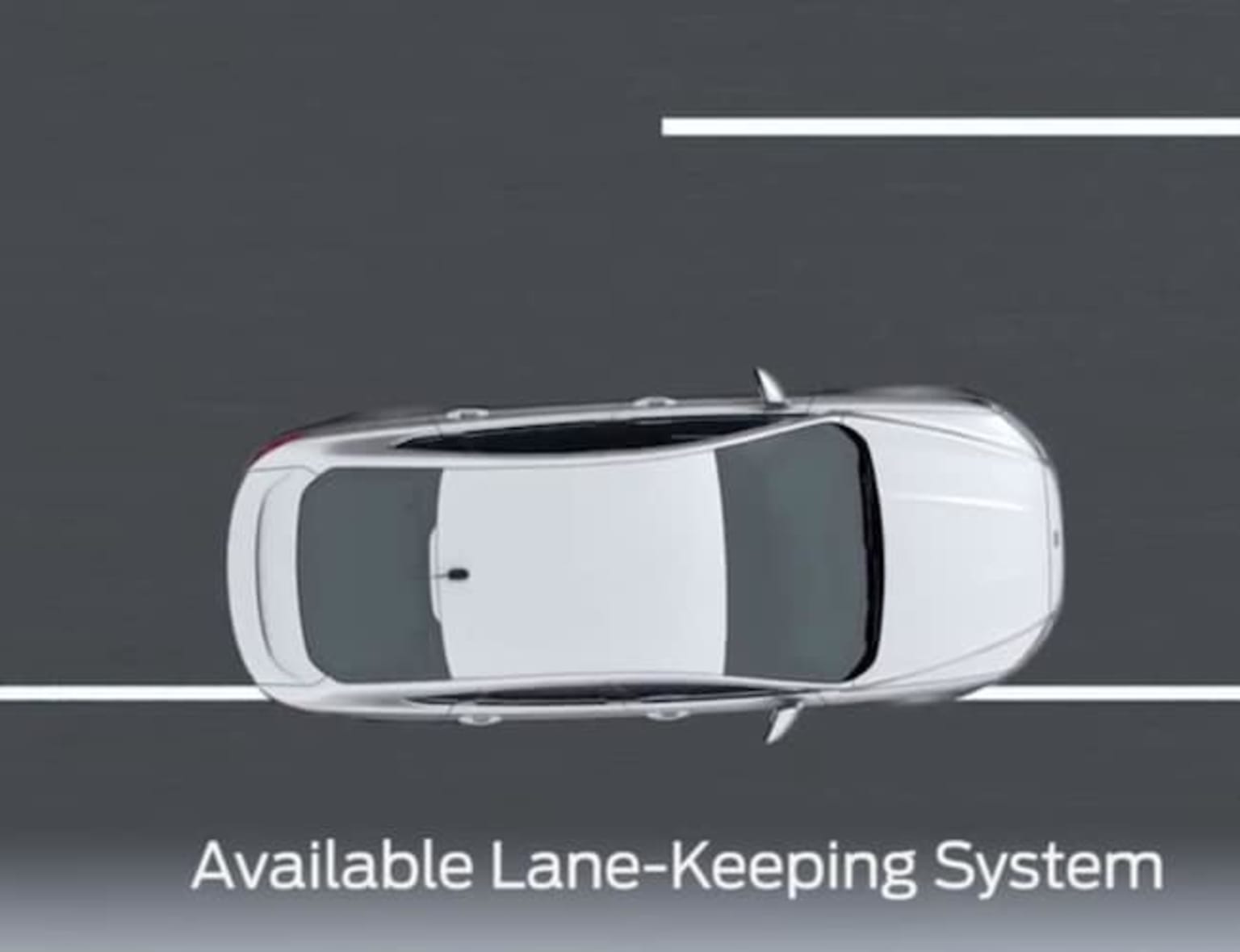 an overhead view of a car on a road with the words available lane - keeping system above the car