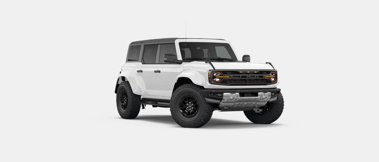 A white SUV with black accents on a plain white background.