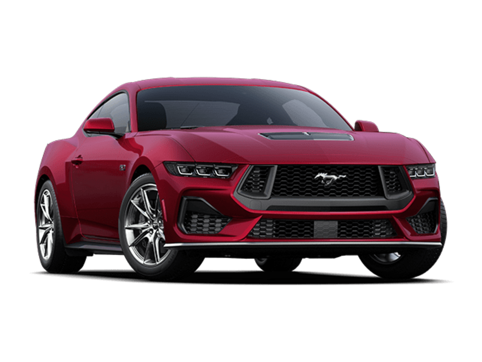 A bright red sports car with a sleek, aggressive design against a plain white background.