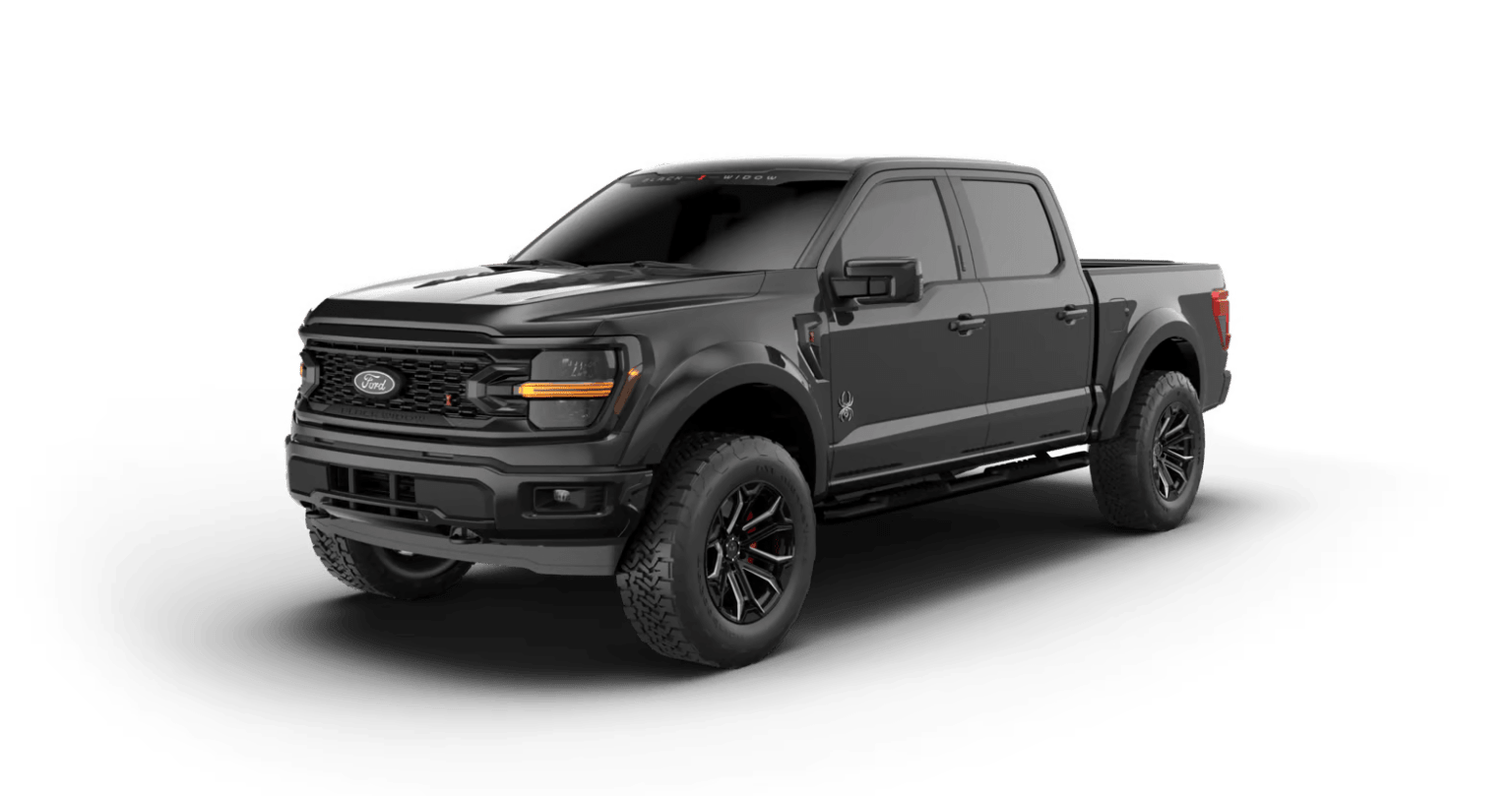 A rugged pickup truck with large off-road tires and a bold, aggressive design against a plain white background.