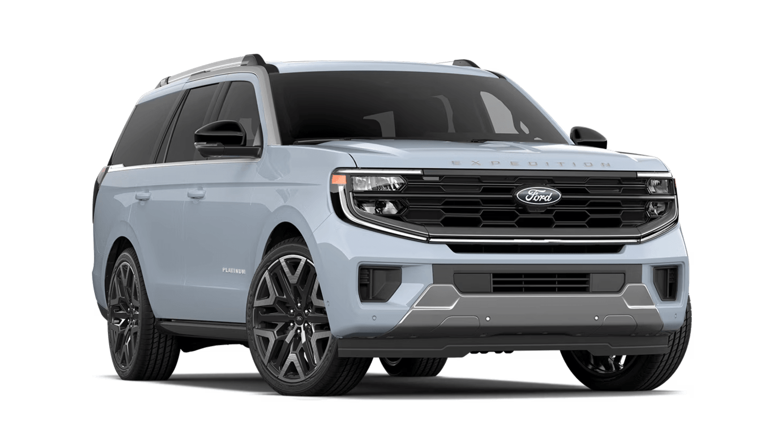 A large, white SUV with a bold, angular design and prominent grille stands prominently against a plain white background.