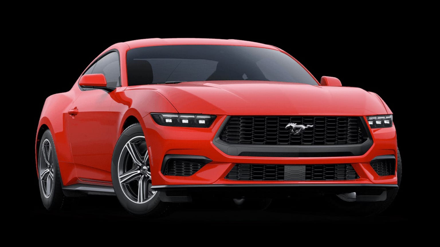 Red SUV with a sleek, aggressive design on a dark background.