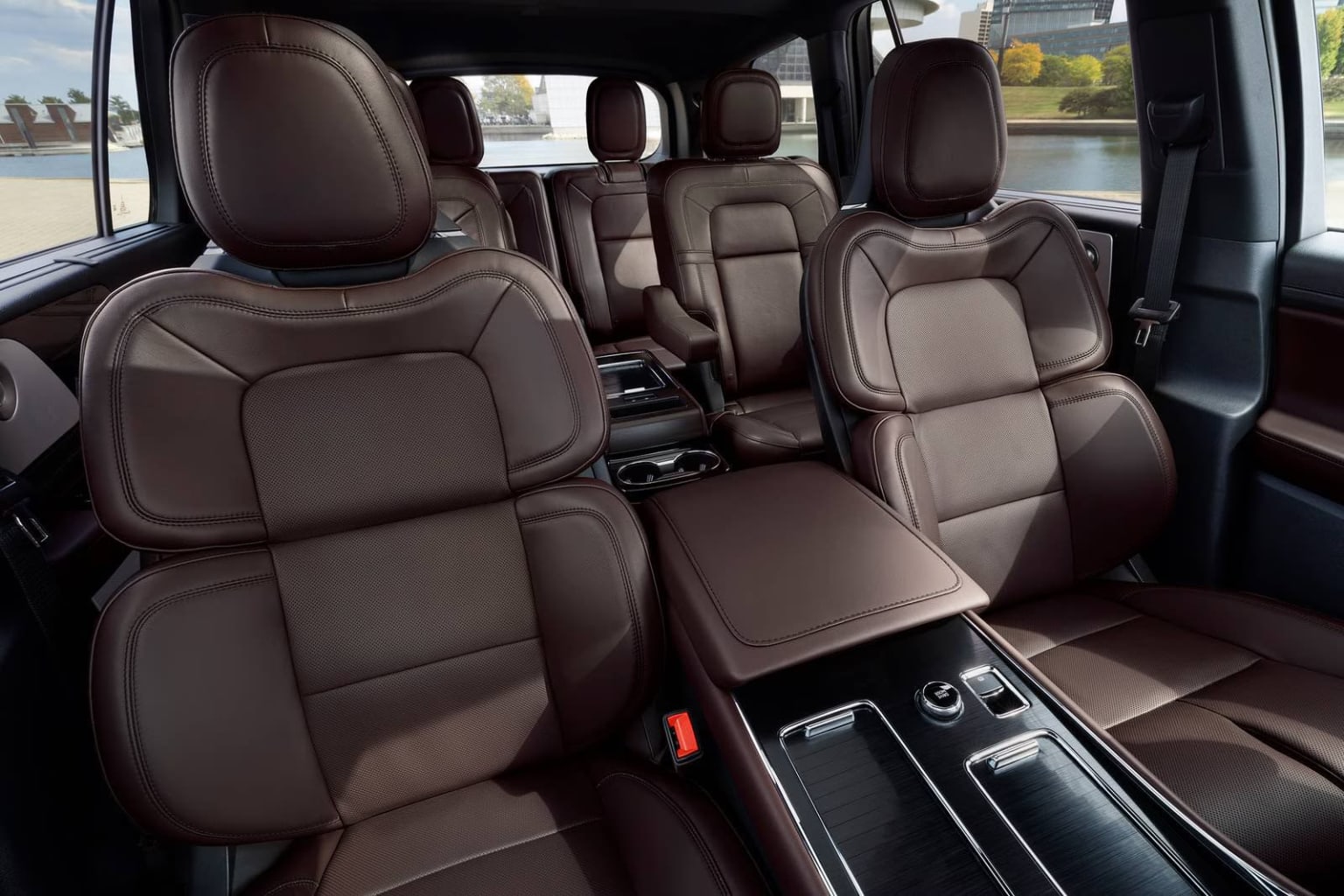 2026 Lincoln Aviator Reserve Trim interior brown leather