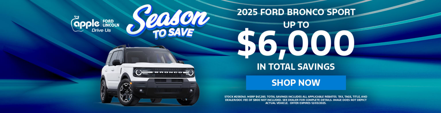 The image shows a SUV with a promotional offer.
