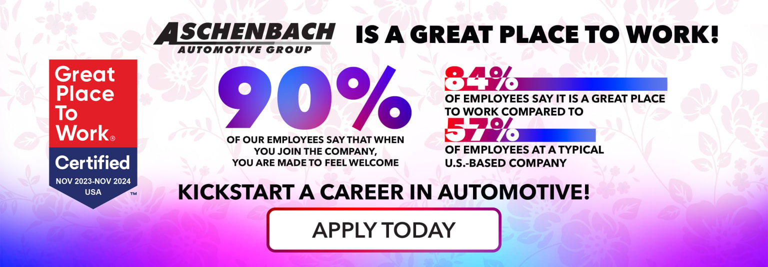 Image alt text: Advertisement for a reputable automotive dealership showcasing high employee satisfaction rates and career opportunities in the automotive industry.