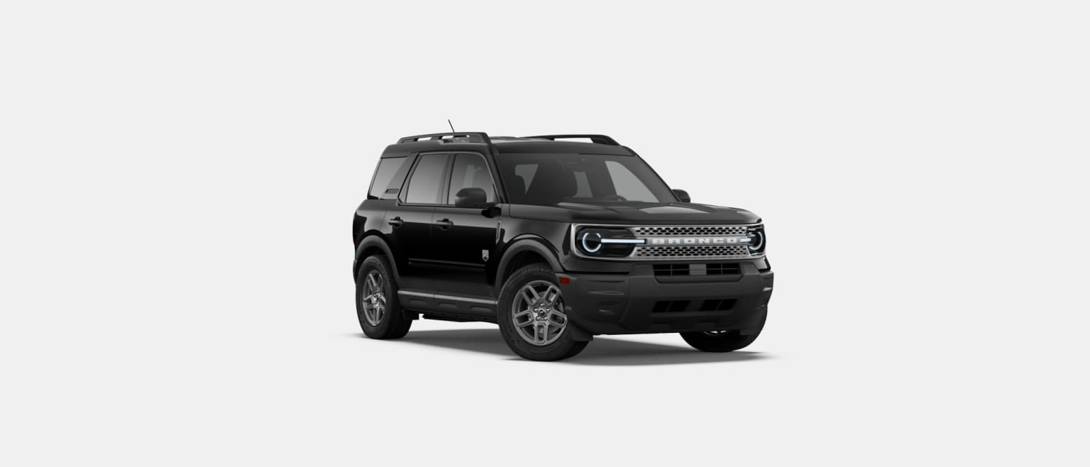 A black SUV is presented against a plain white background.