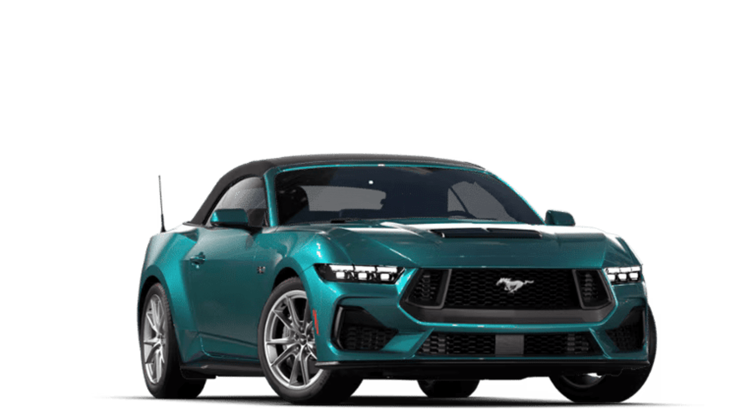 A teal-colored SUV with a sporty design and aggressive front grille against a plain white background.