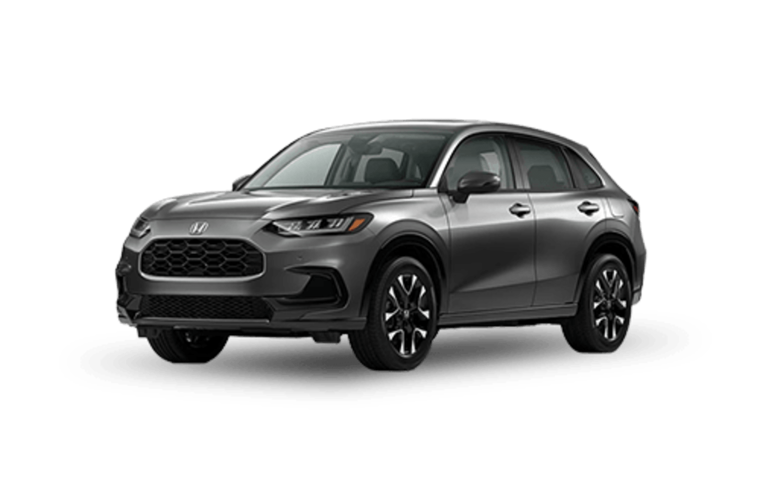 A sleek, gray SUV is presented against a clean white background.