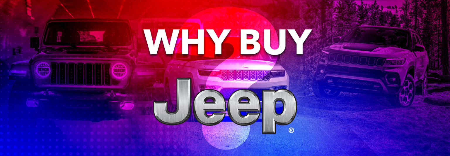 jeeps are parked in a parking lot with the words, why buy jeeps and jeeps?