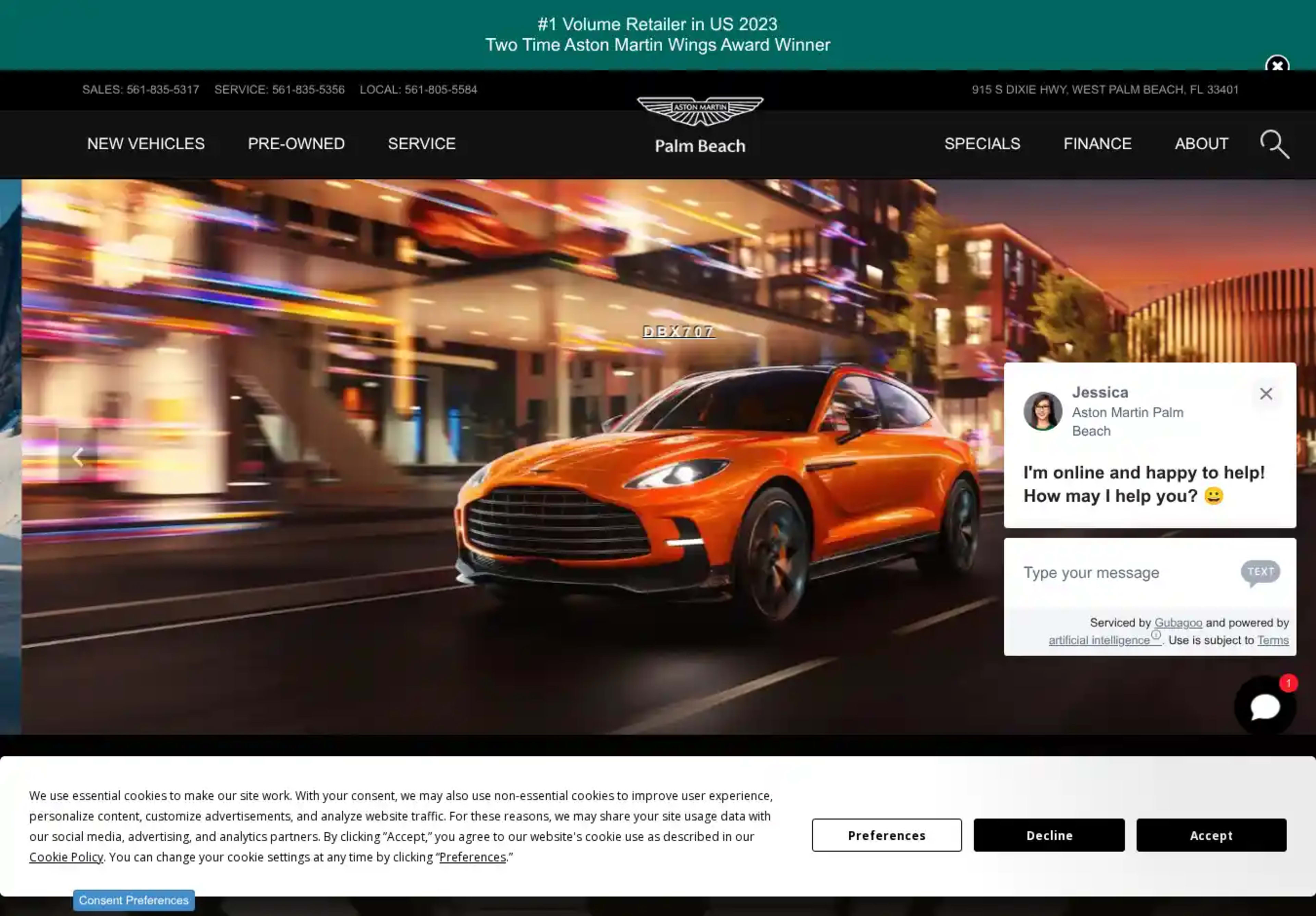 Screenshot of Aston Martin Palm Beach