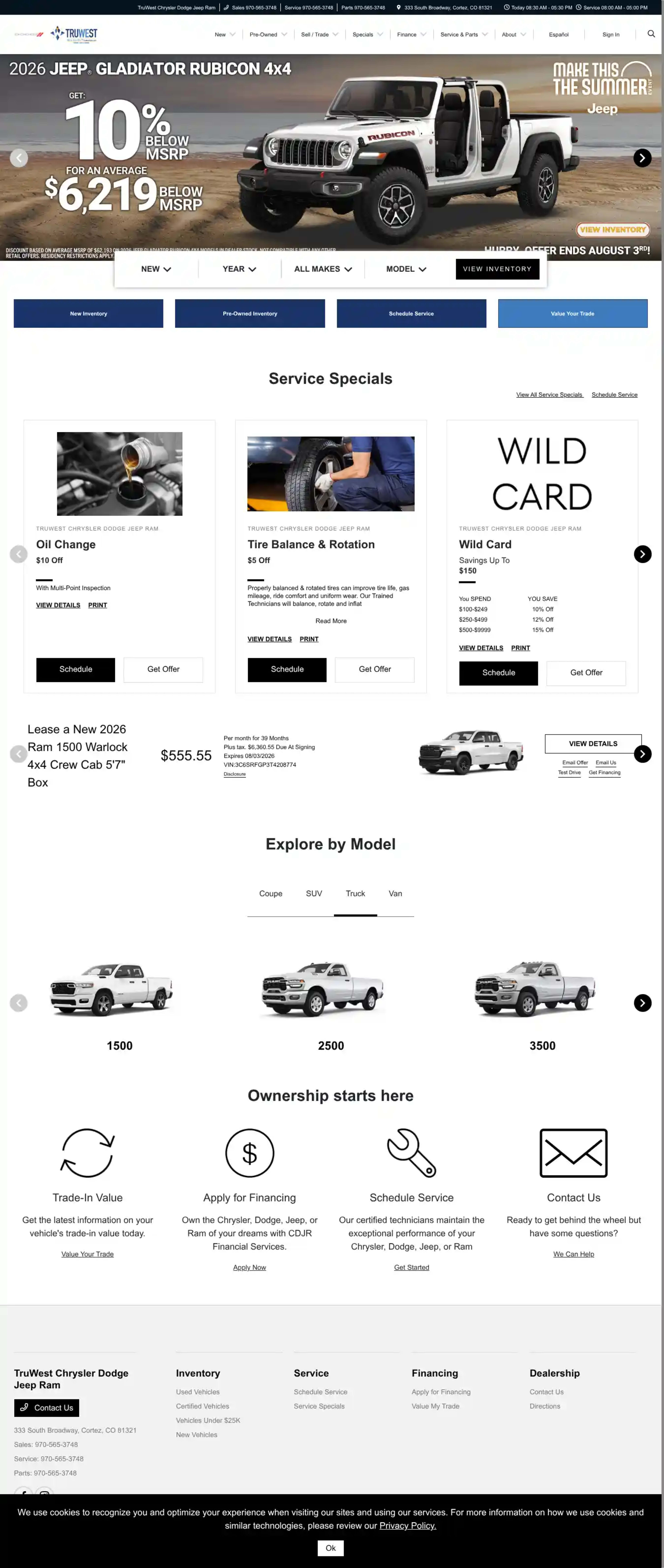 Screenshot of TruWest Chrysler Dodge Jeep Ram