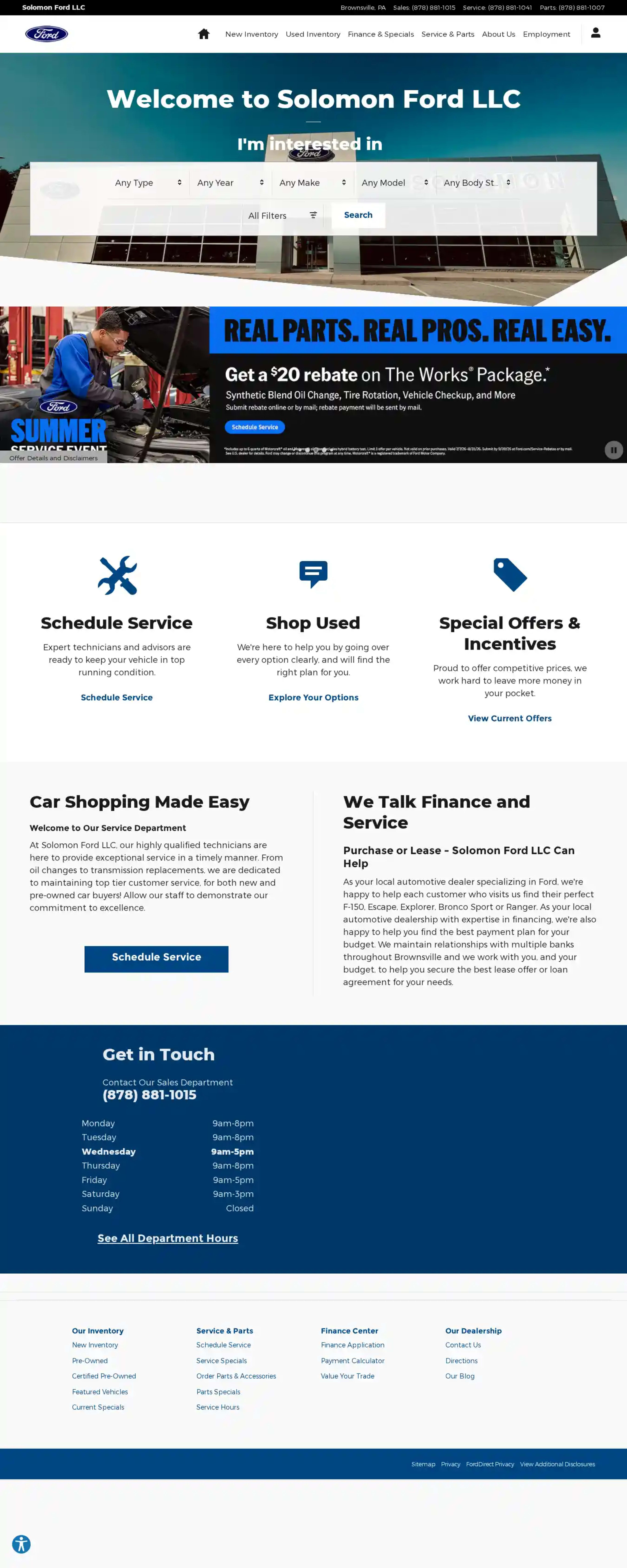 Screenshot of Solomon Ford, LLC
