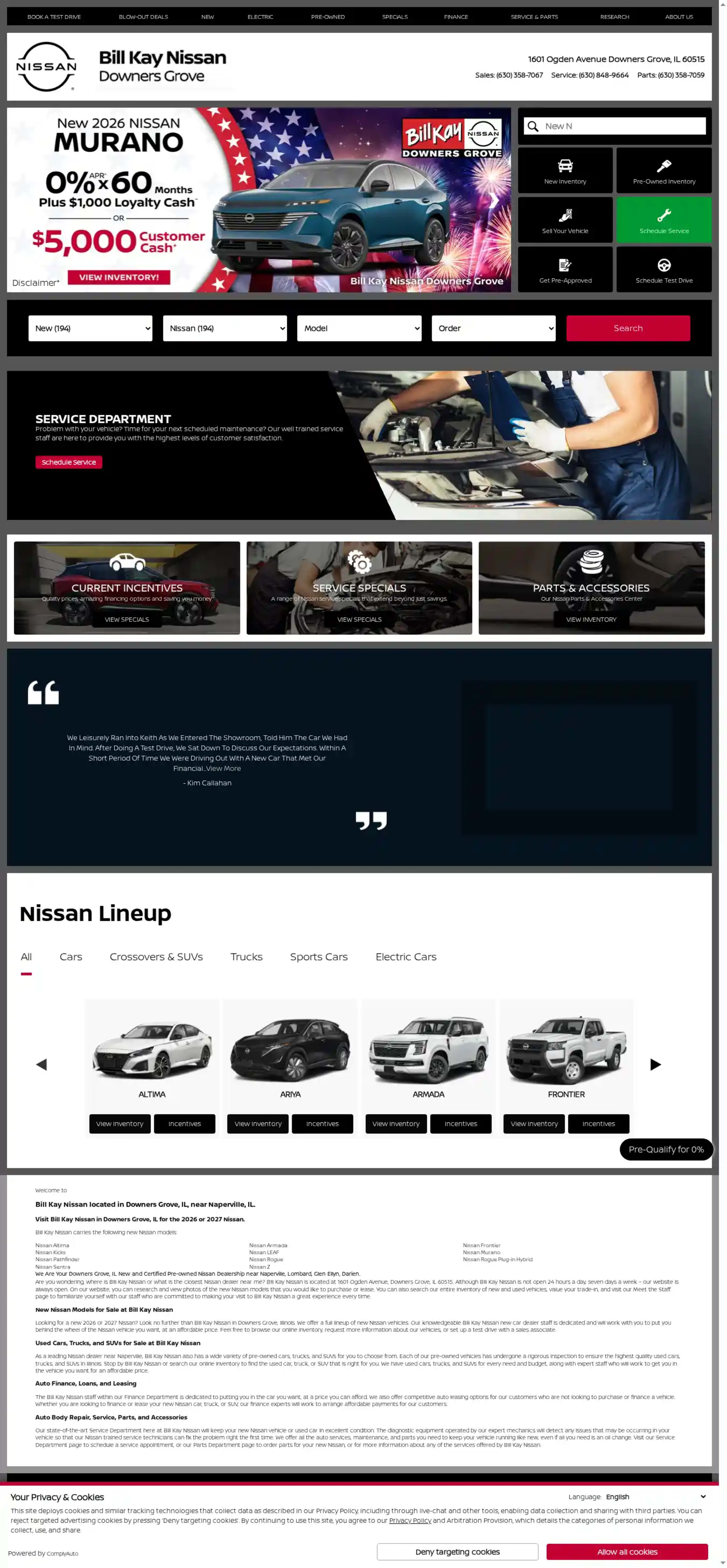 Screenshot of Bill Kay Nissan