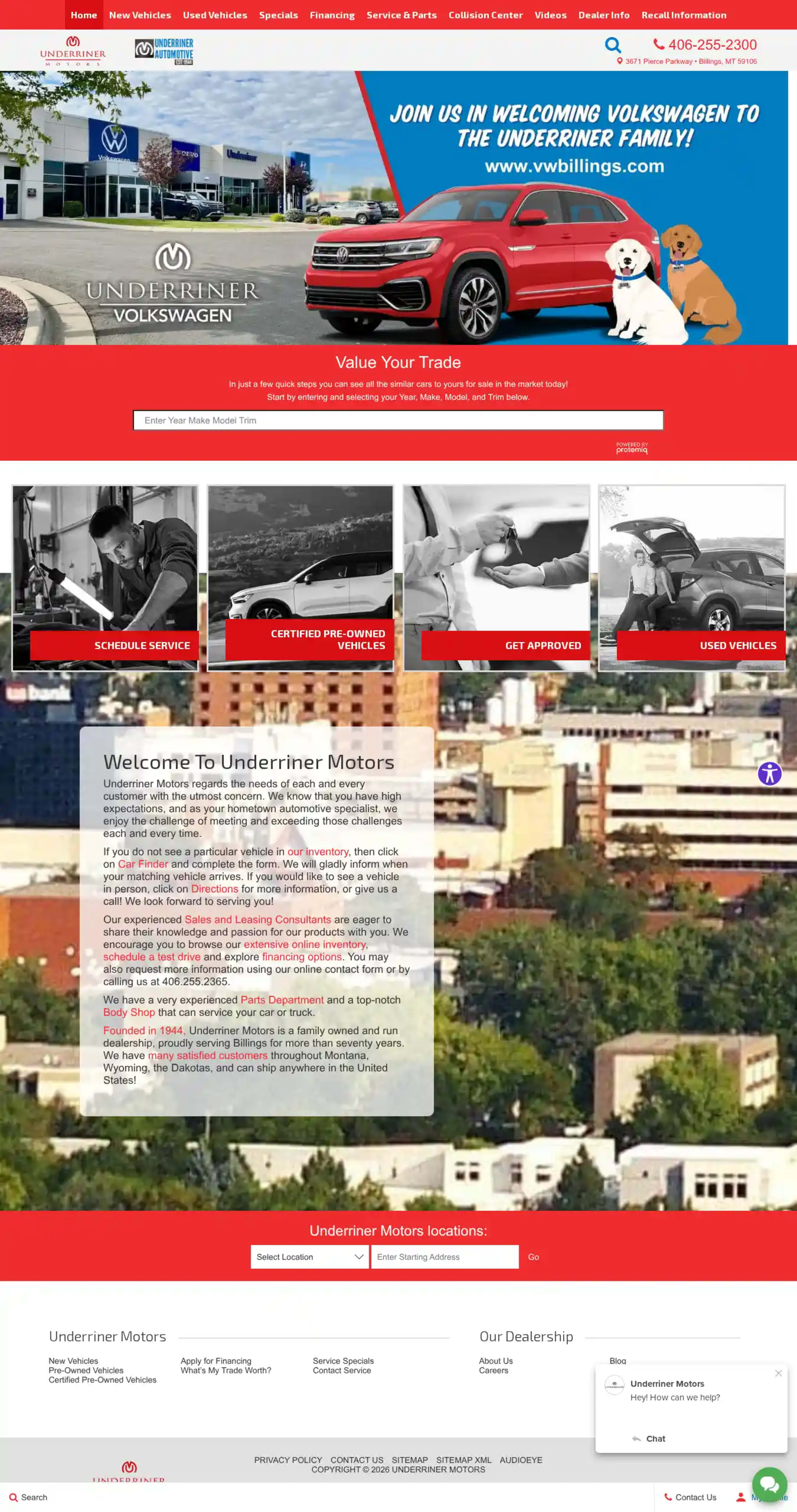 Screenshot of Underriner Motors