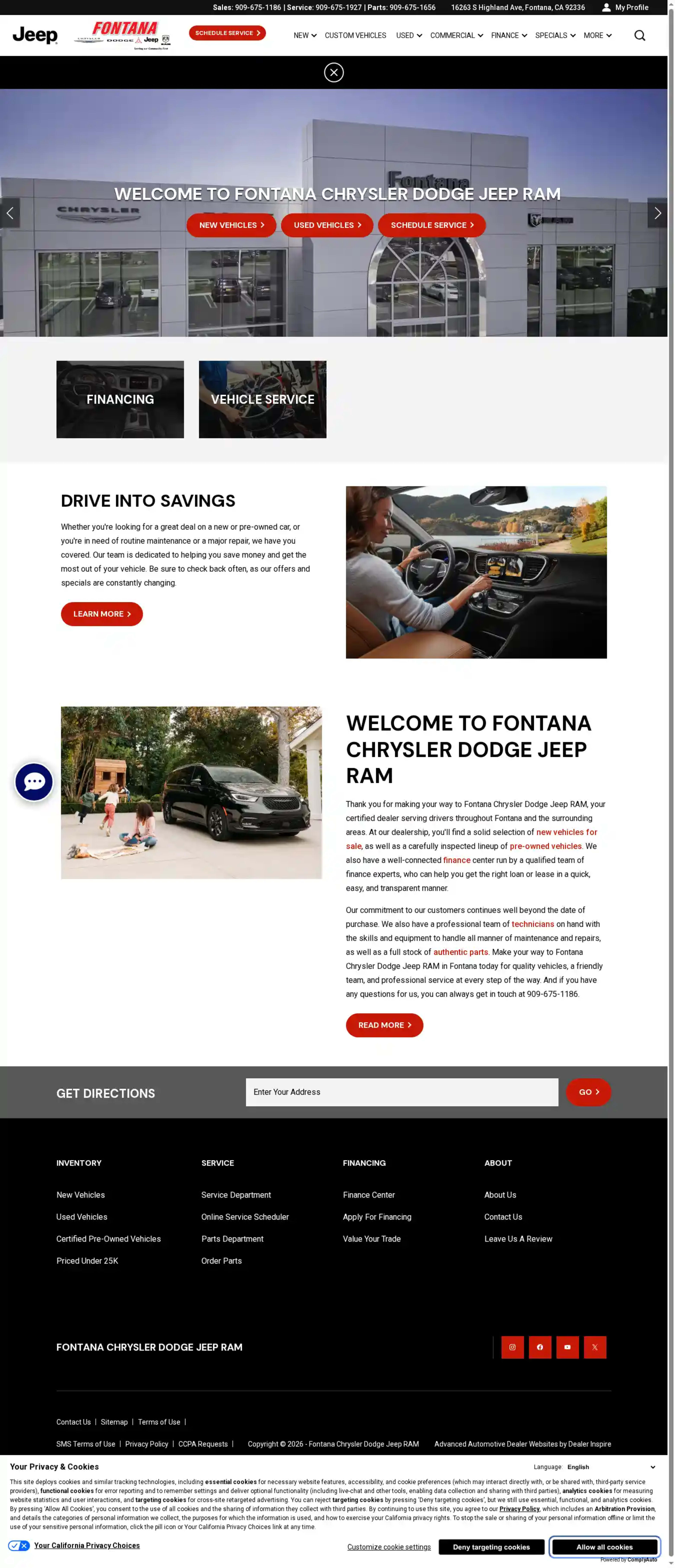 Screenshot of Fontana Chrysler Dodge Jeep RAM