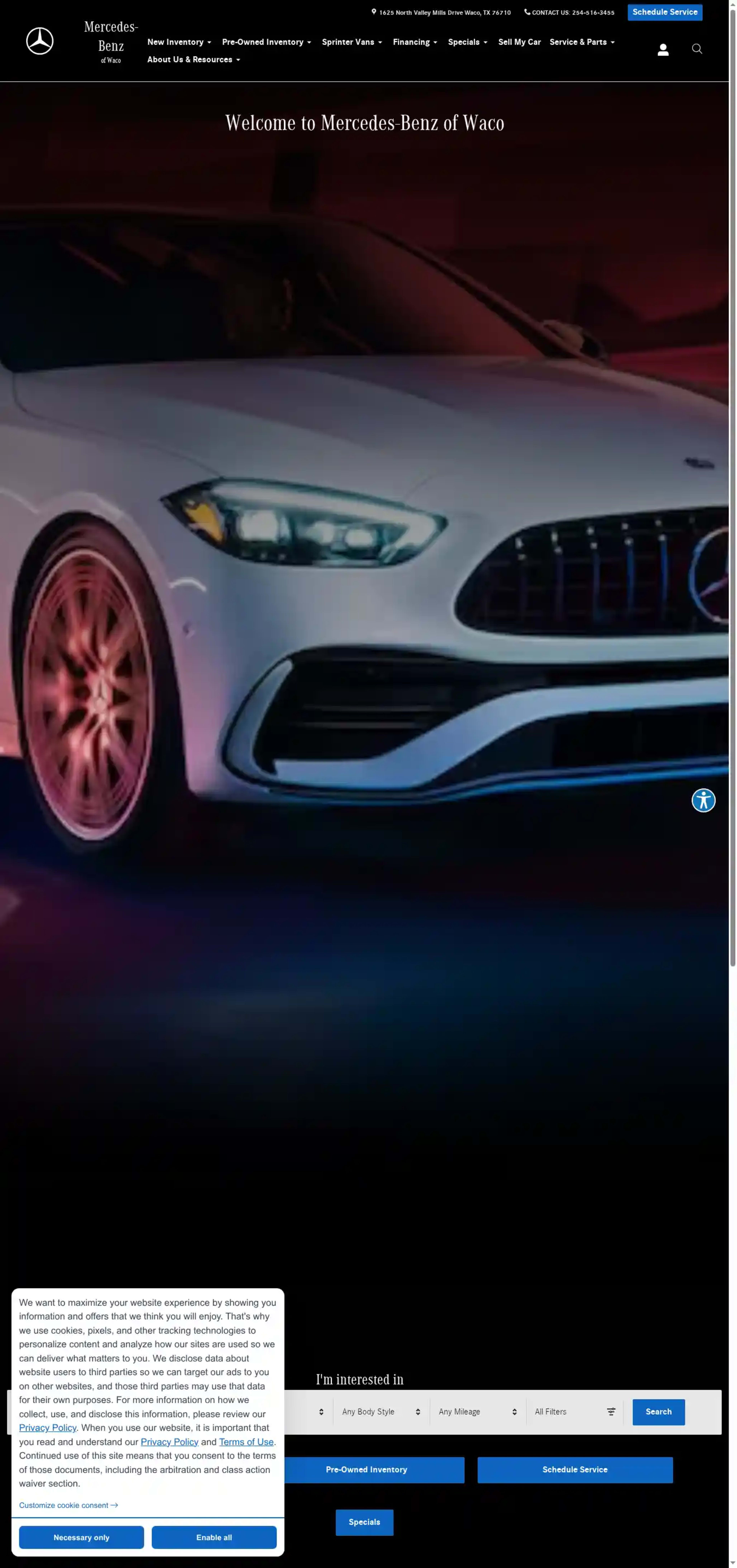 Screenshot of Mercedes-Benz of Waco