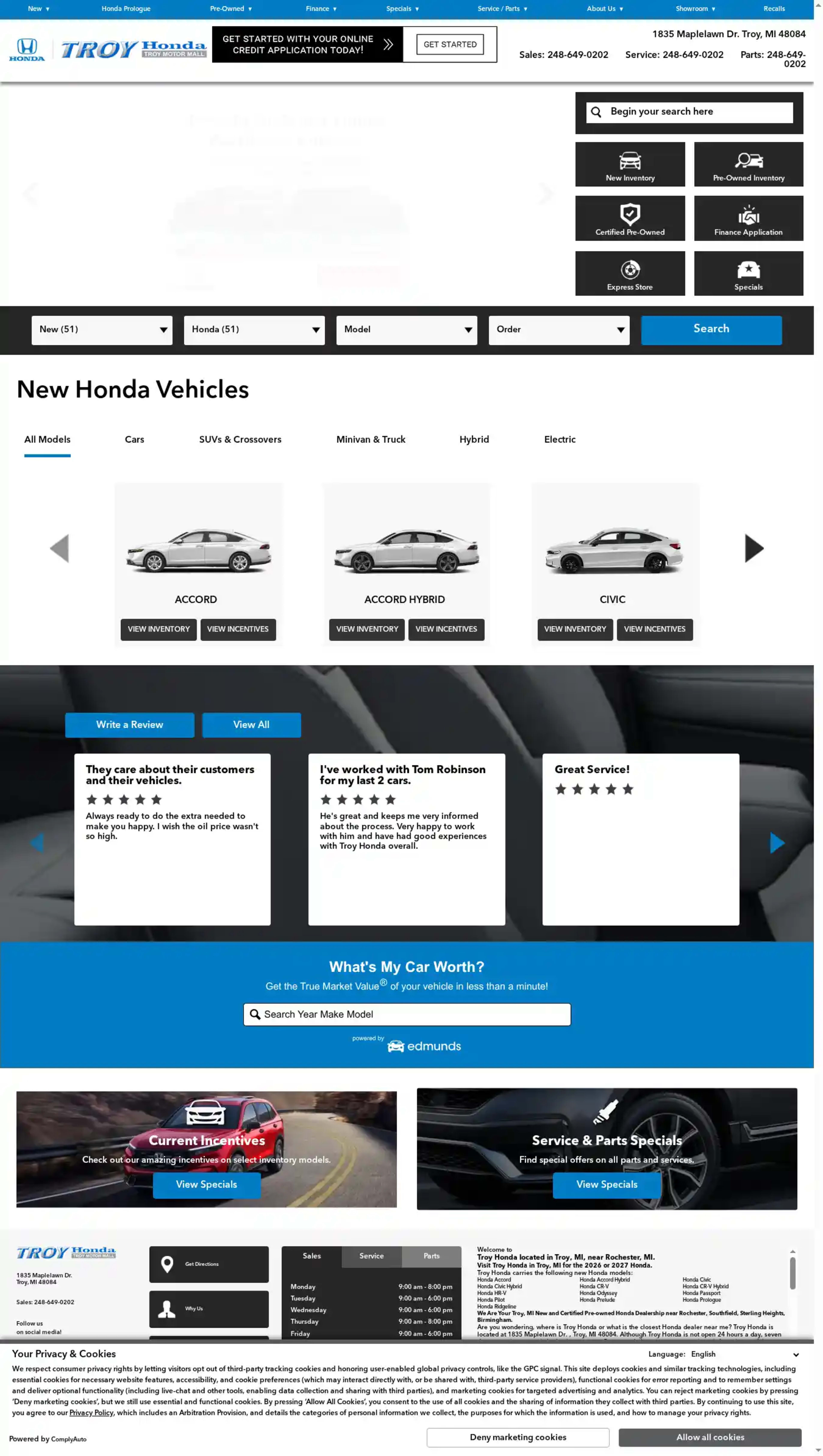 Screenshot of Troy Honda