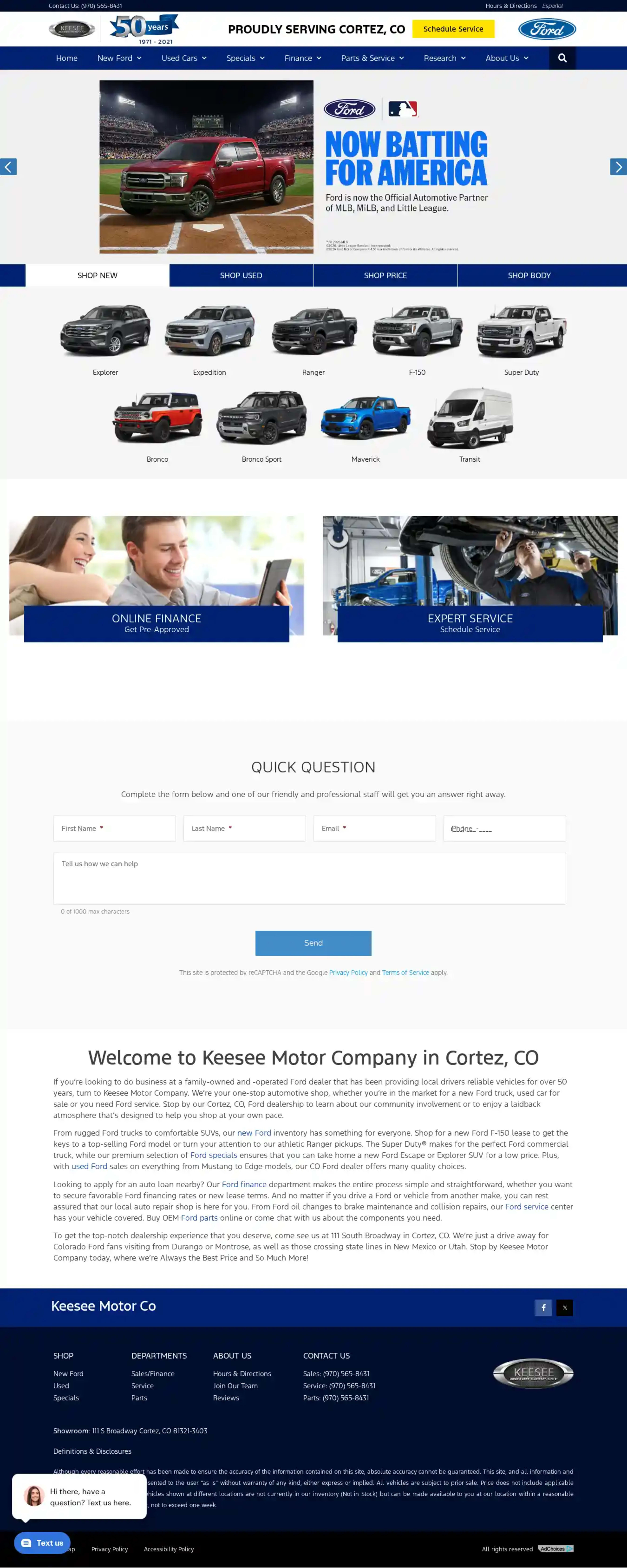 Screenshot of Keesee Motor Company