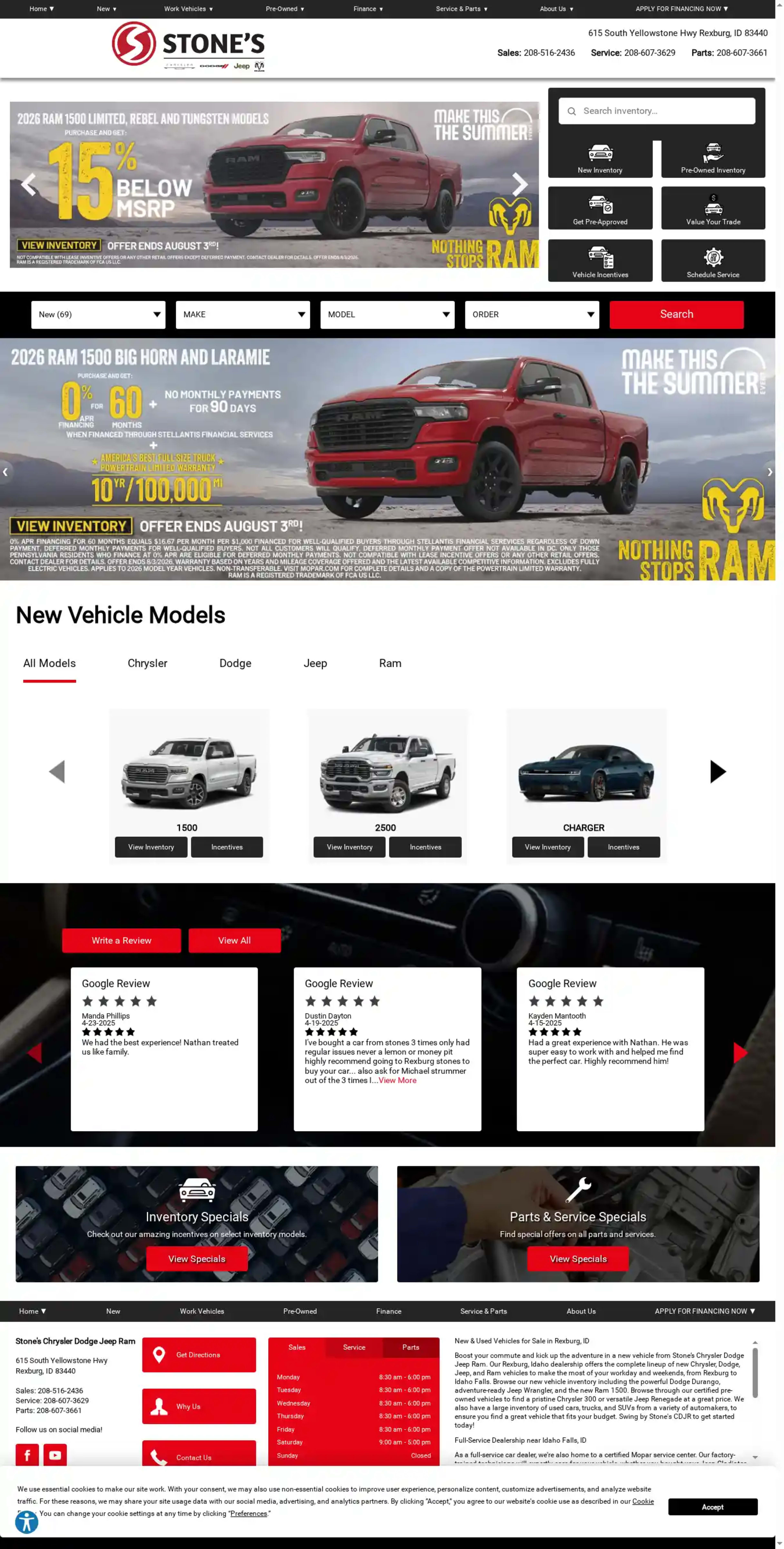 Screenshot of Stone's Chrysler Dodge Jeep Ram
