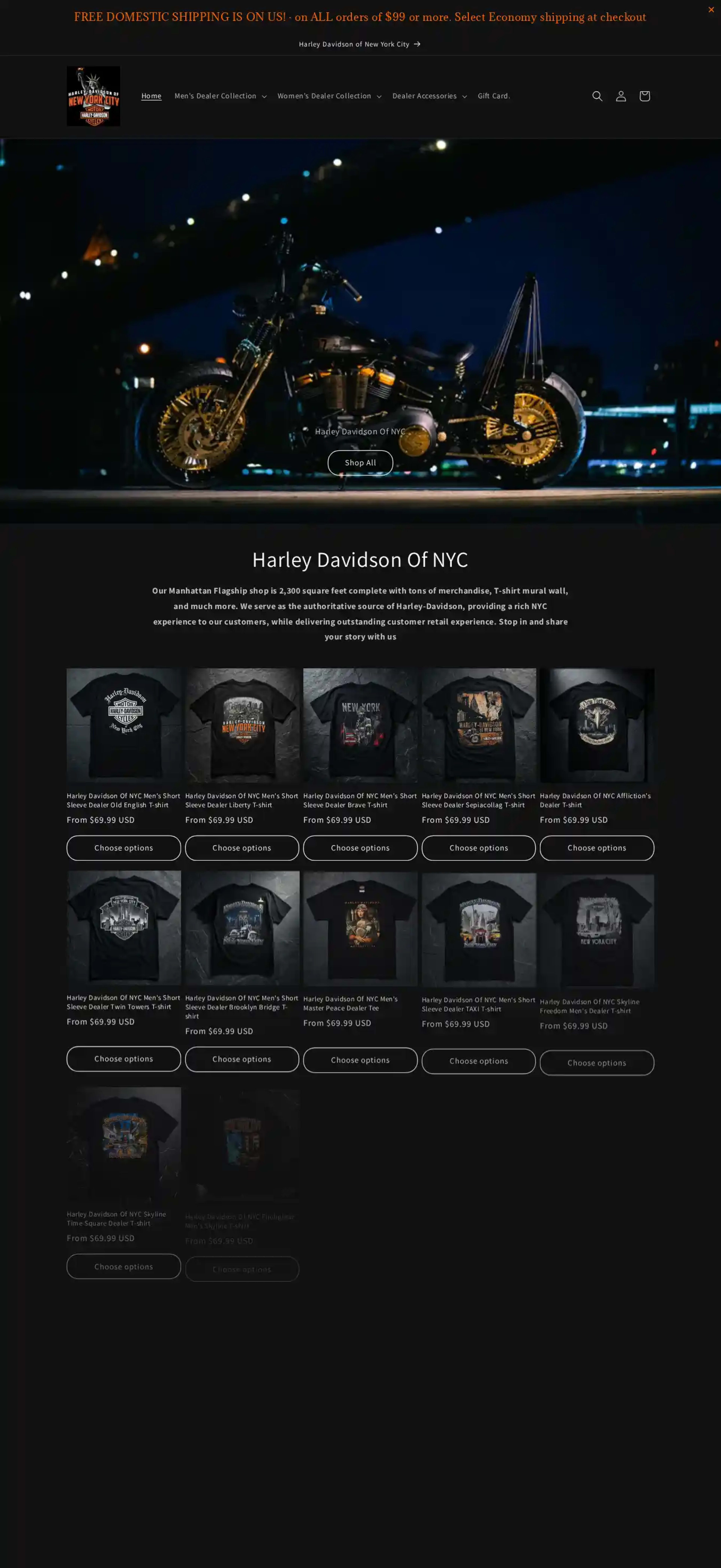 Screenshot of Harley-Davidson of New York City