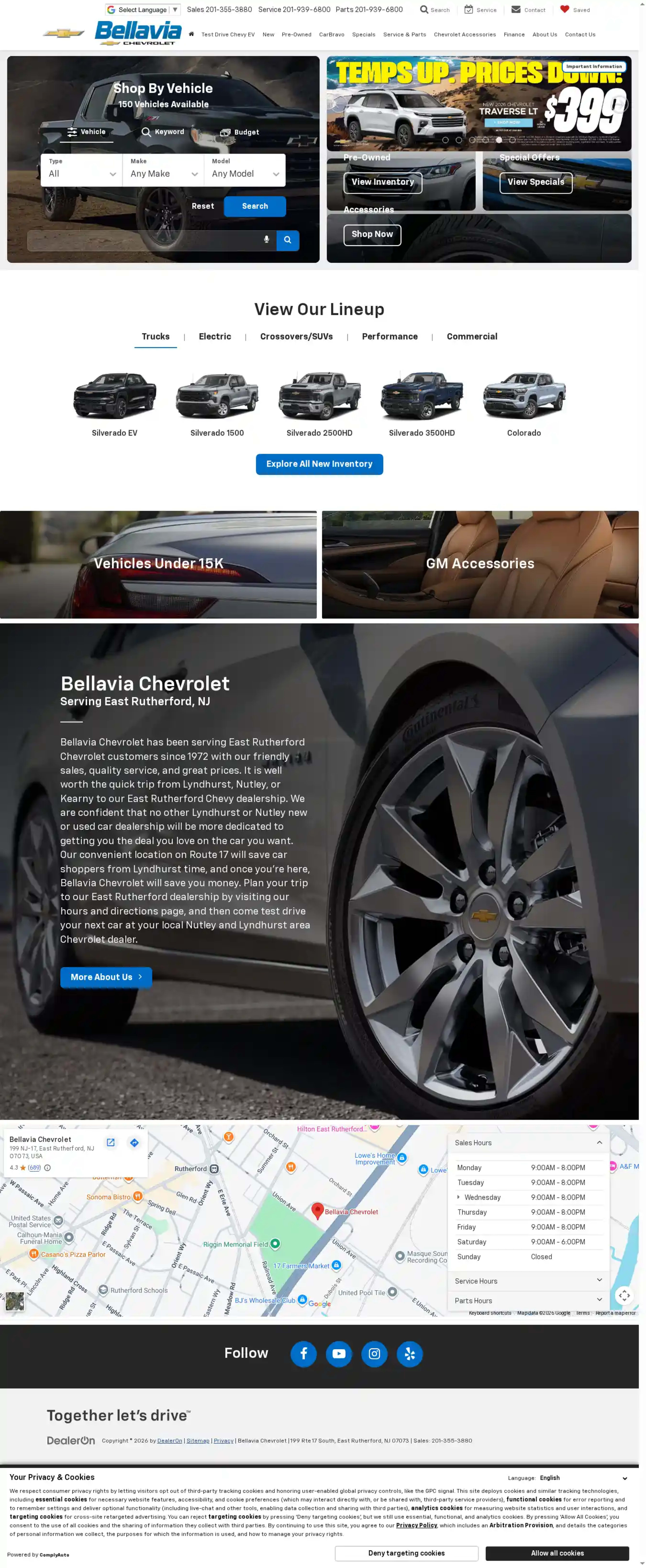 Screenshot of Bellavia Chevrolet