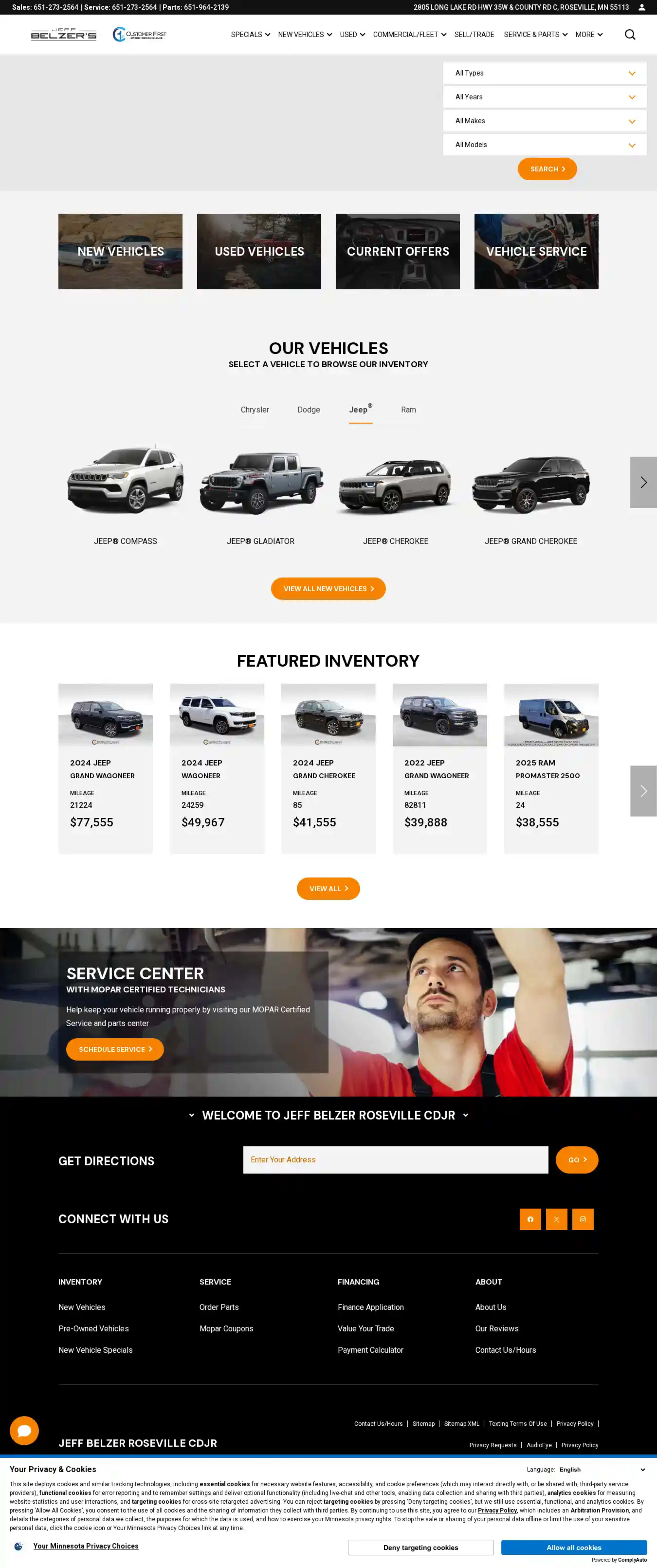 Screenshot of Jeff Belzer Roseville CDJR