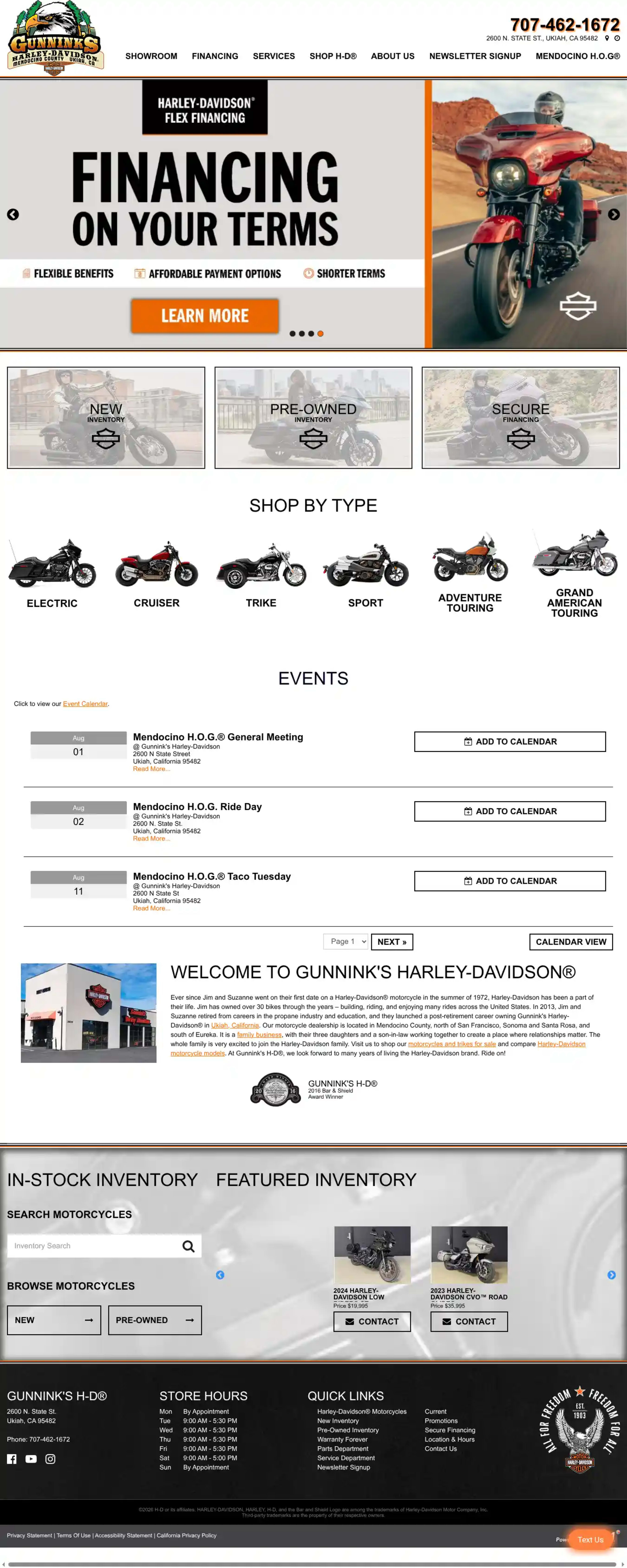 Screenshot of Gunnink's Harley-Davidson