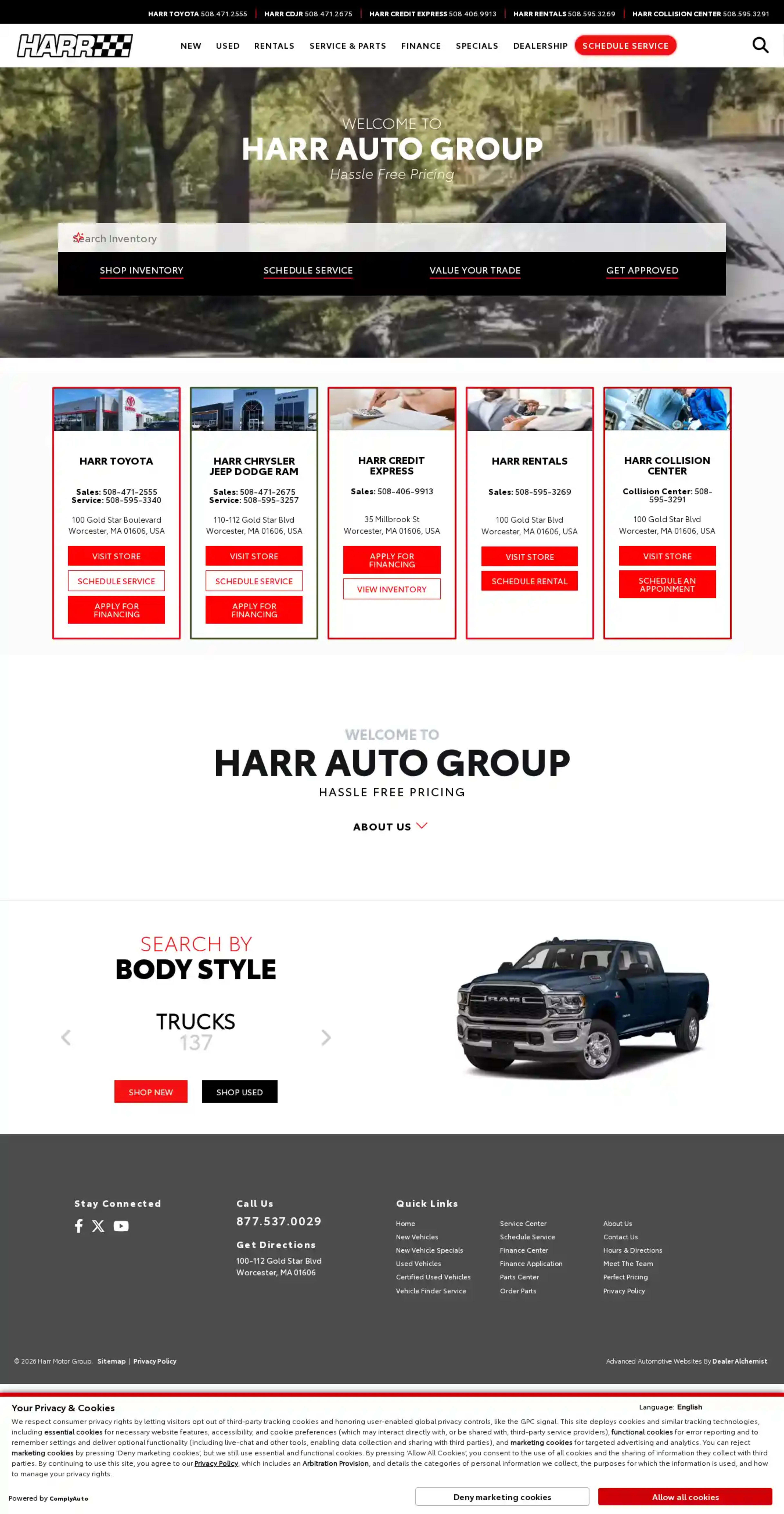 Screenshot of Harr Motor Group