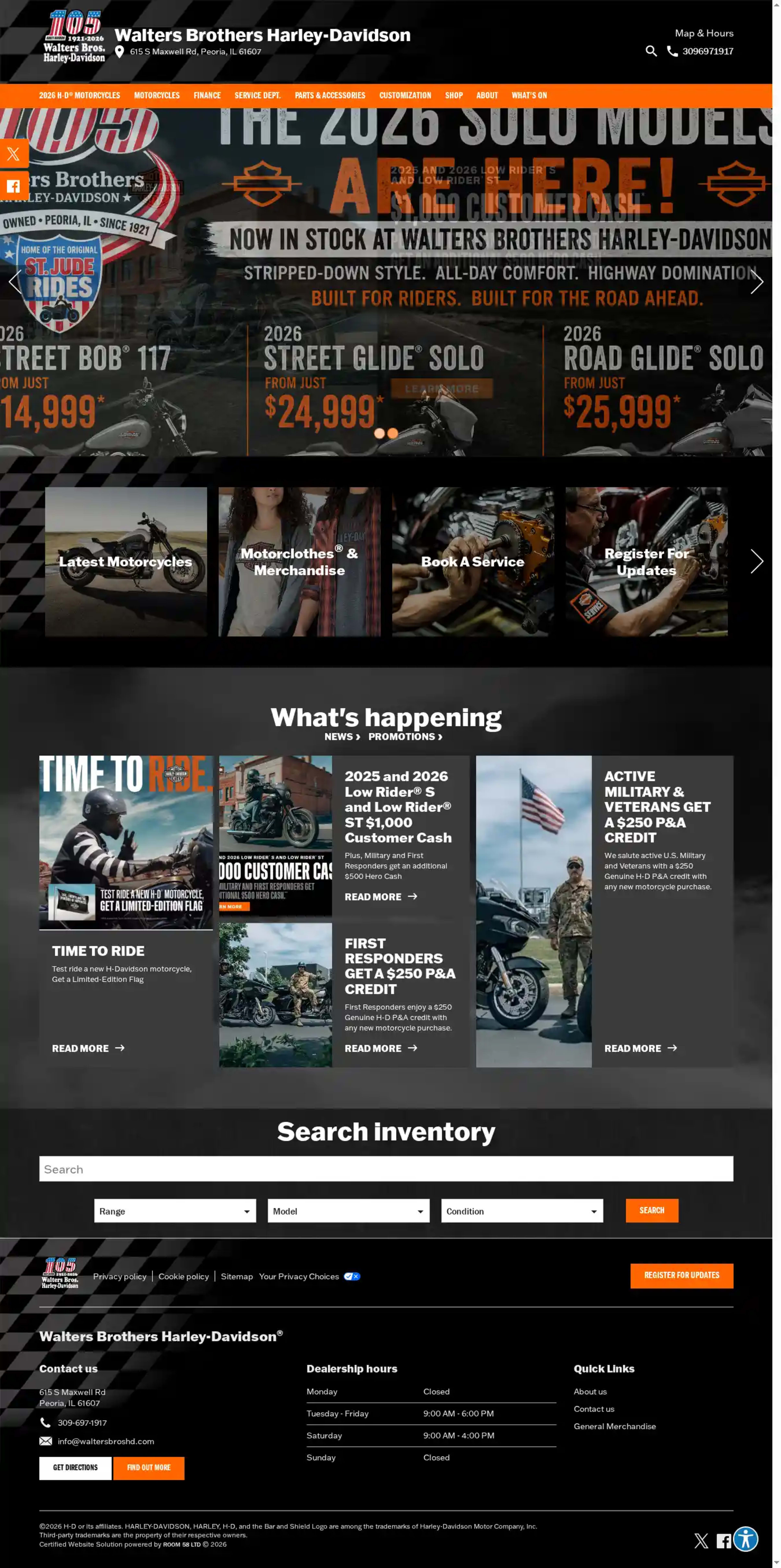 Screenshot of Walters Brothers Harley-Davidson