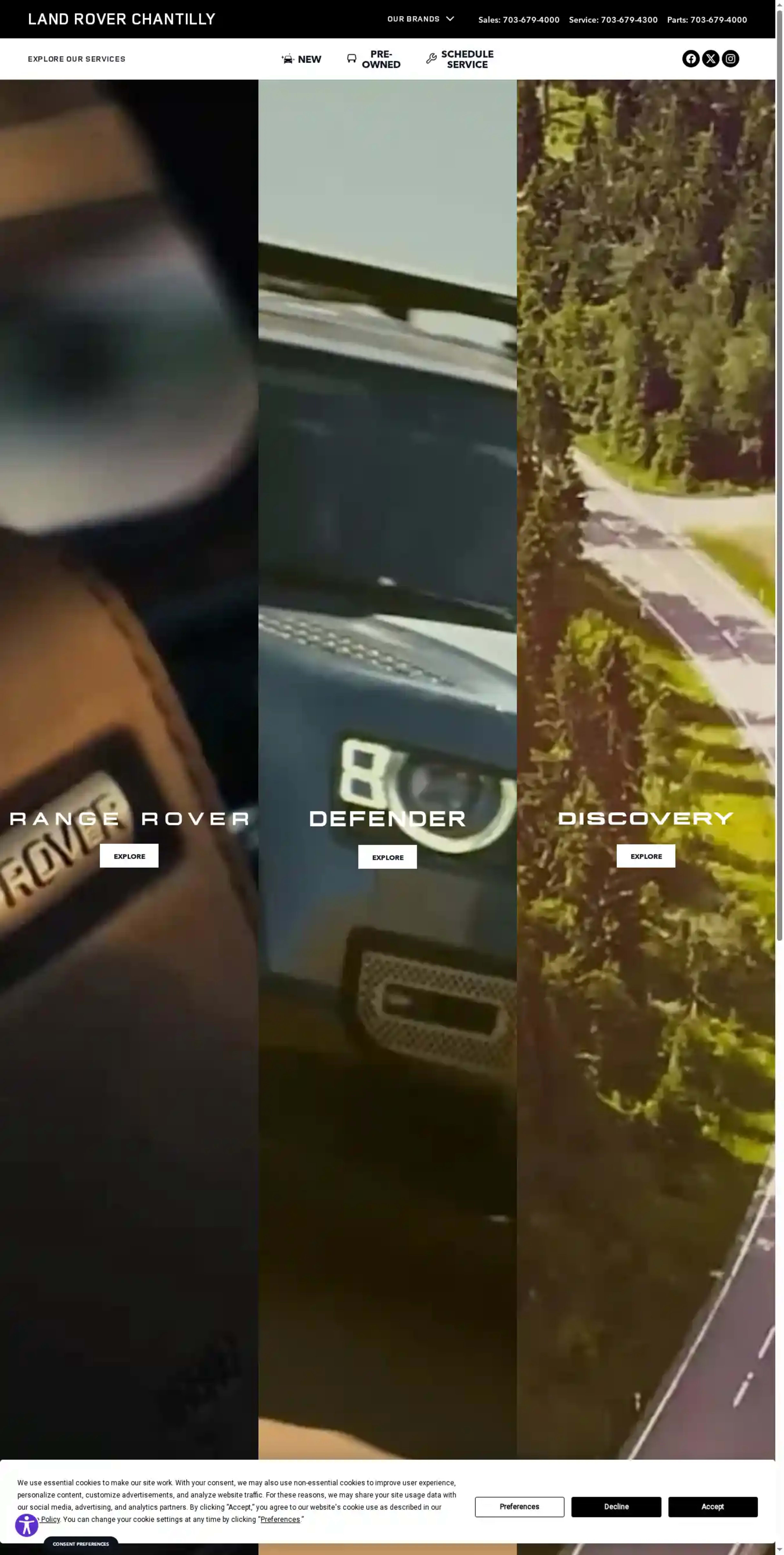 Screenshot of Land Rover Chantilly