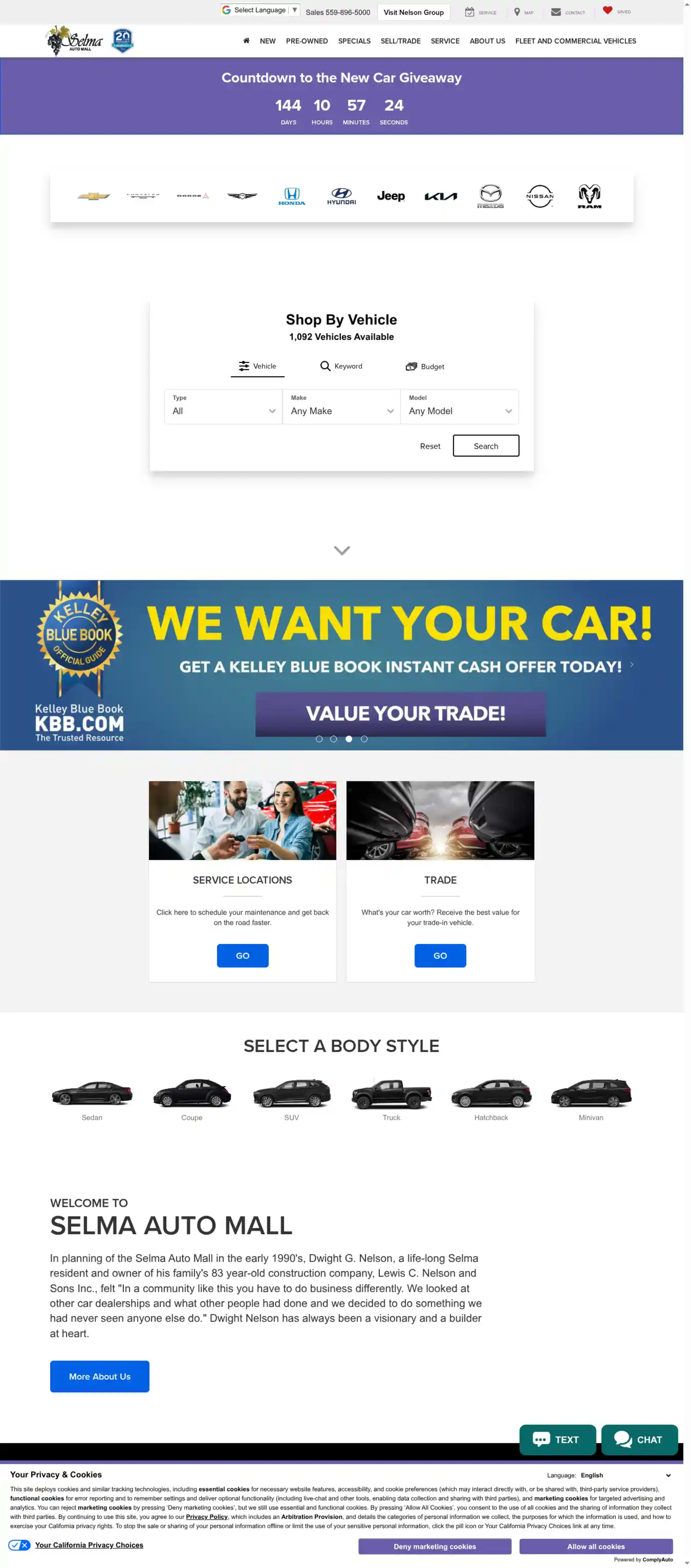 Screenshot of Selma Auto Mall