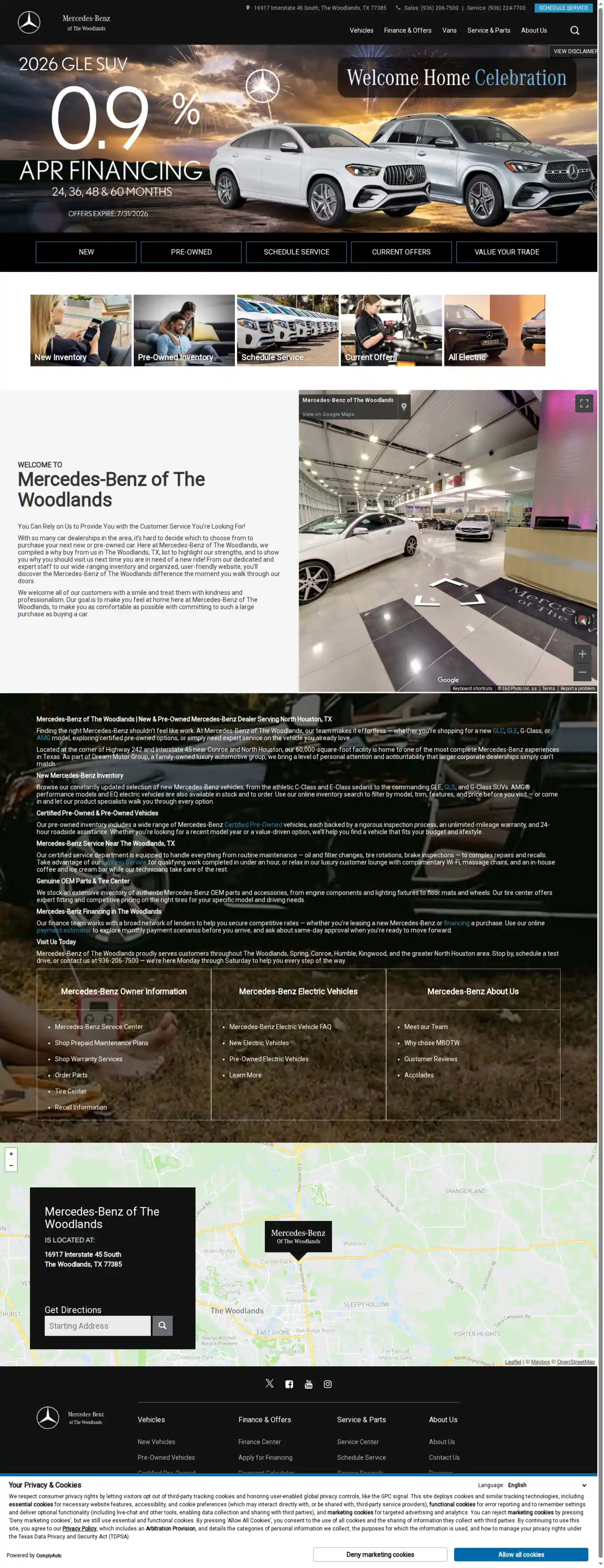 Screenshot of Mercedes-Benz of The Woodlands