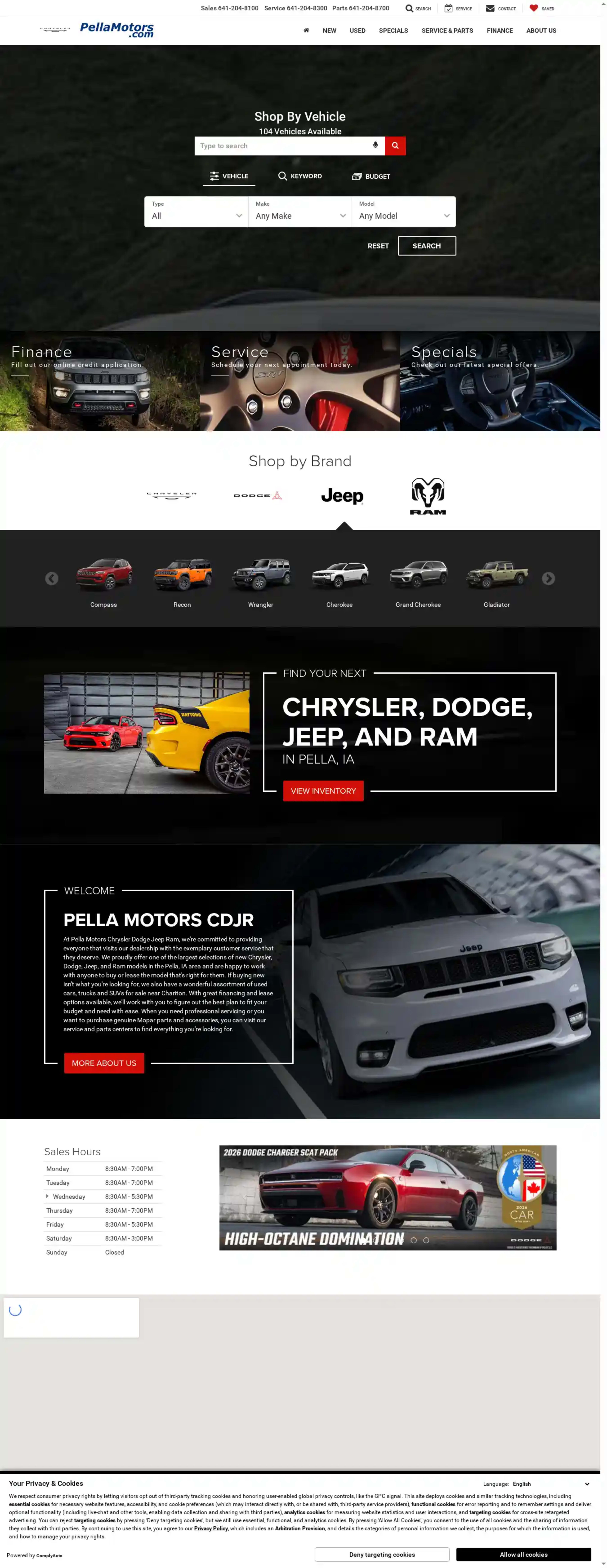 Screenshot of Pella Motors CDJR