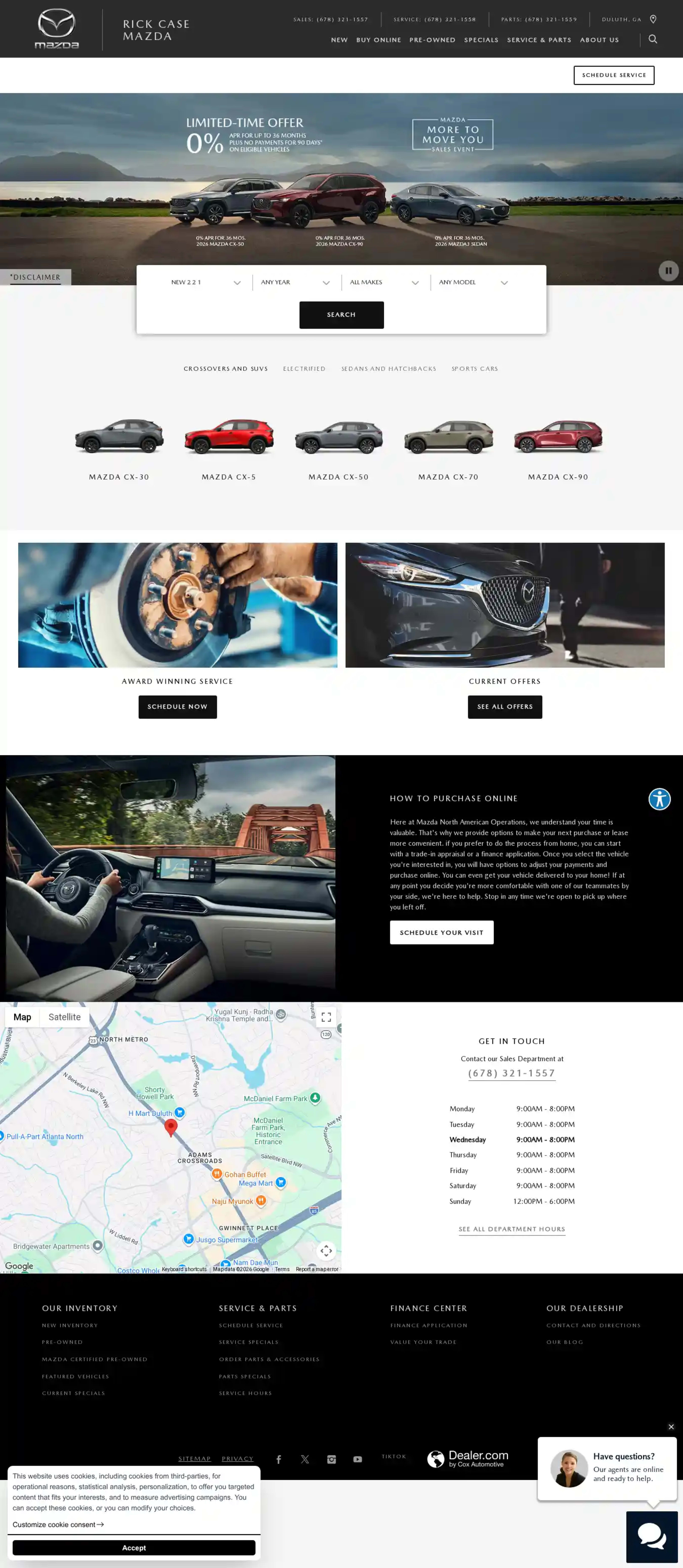 Screenshot of Rick Case Mazda