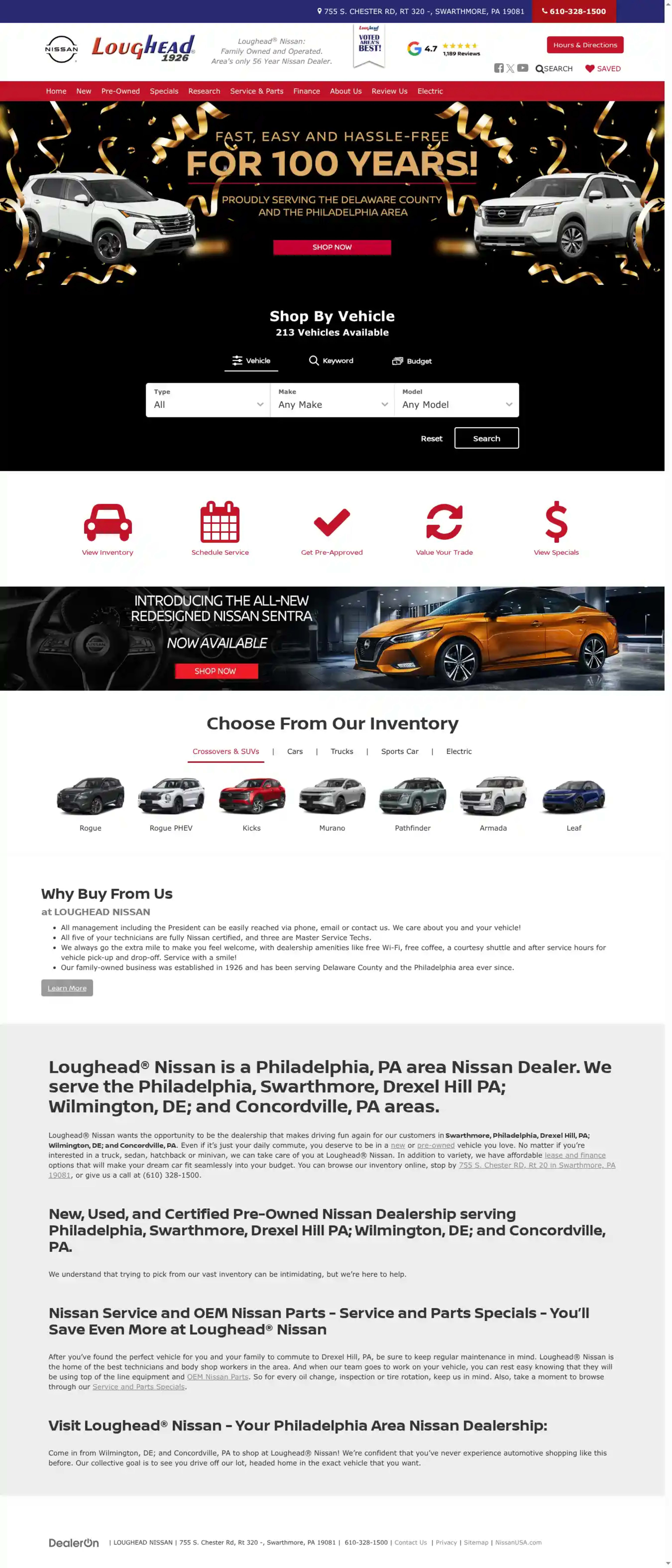 Screenshot of LOUGHEAD NISSAN