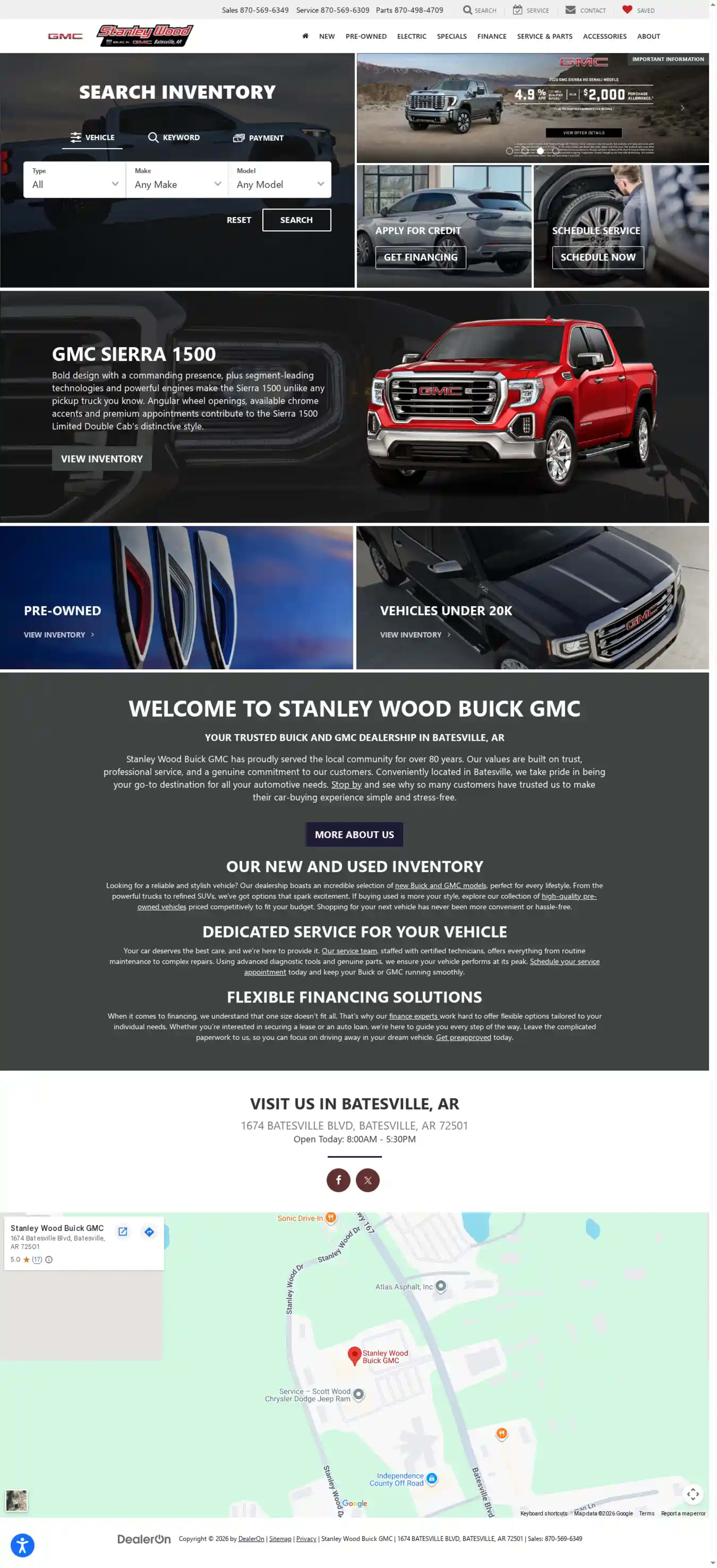 Screenshot of Stanley Wood Buick GMC