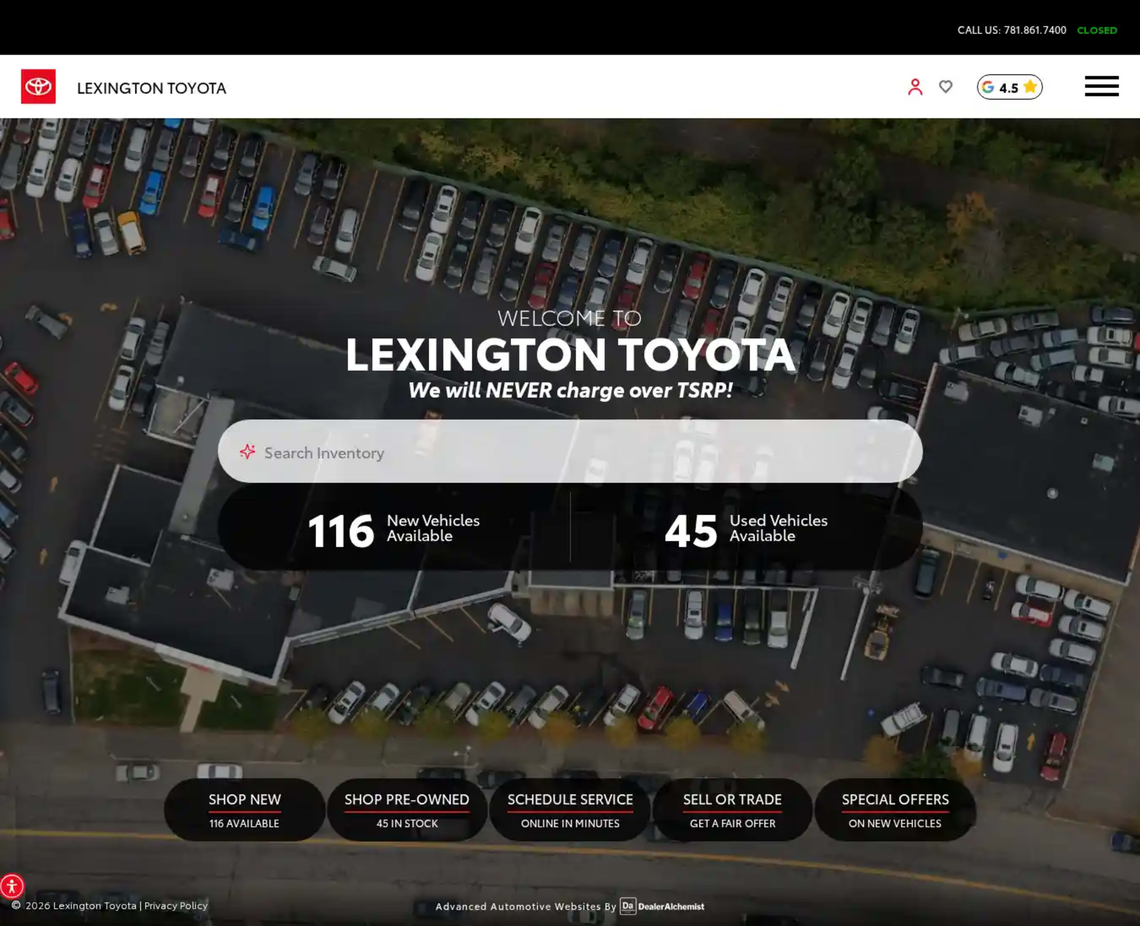 Screenshot of Lexington Toyota