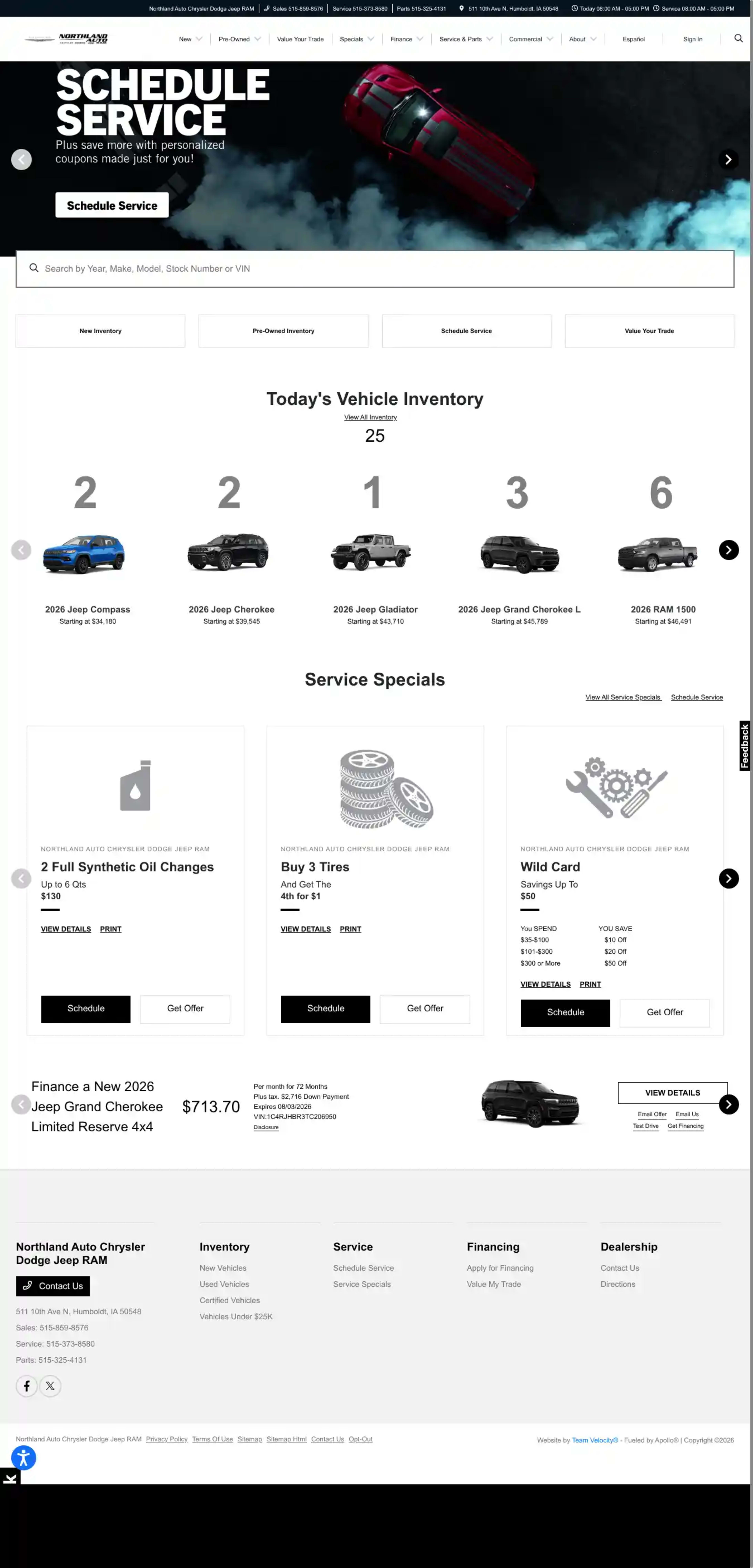 Screenshot of Northland Auto Chrysler Dodge Jeep RAM