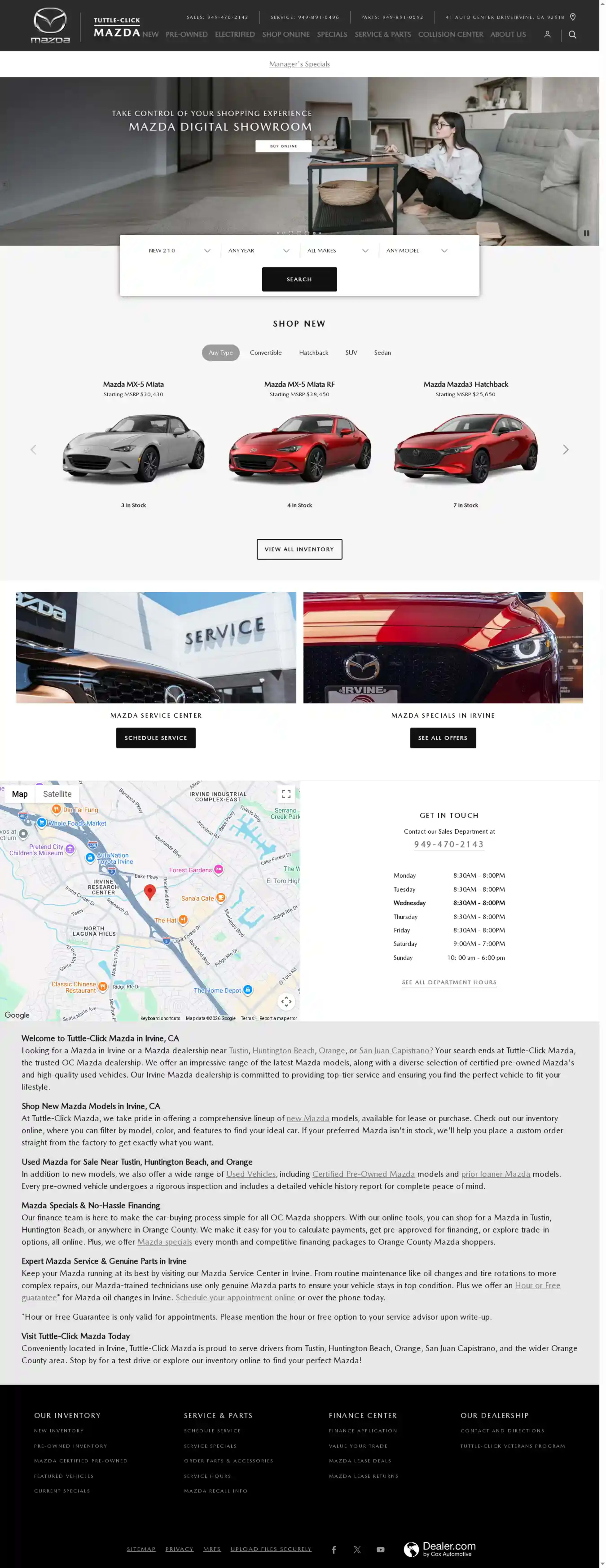 Screenshot of Tuttle-Click Mazda Irvine