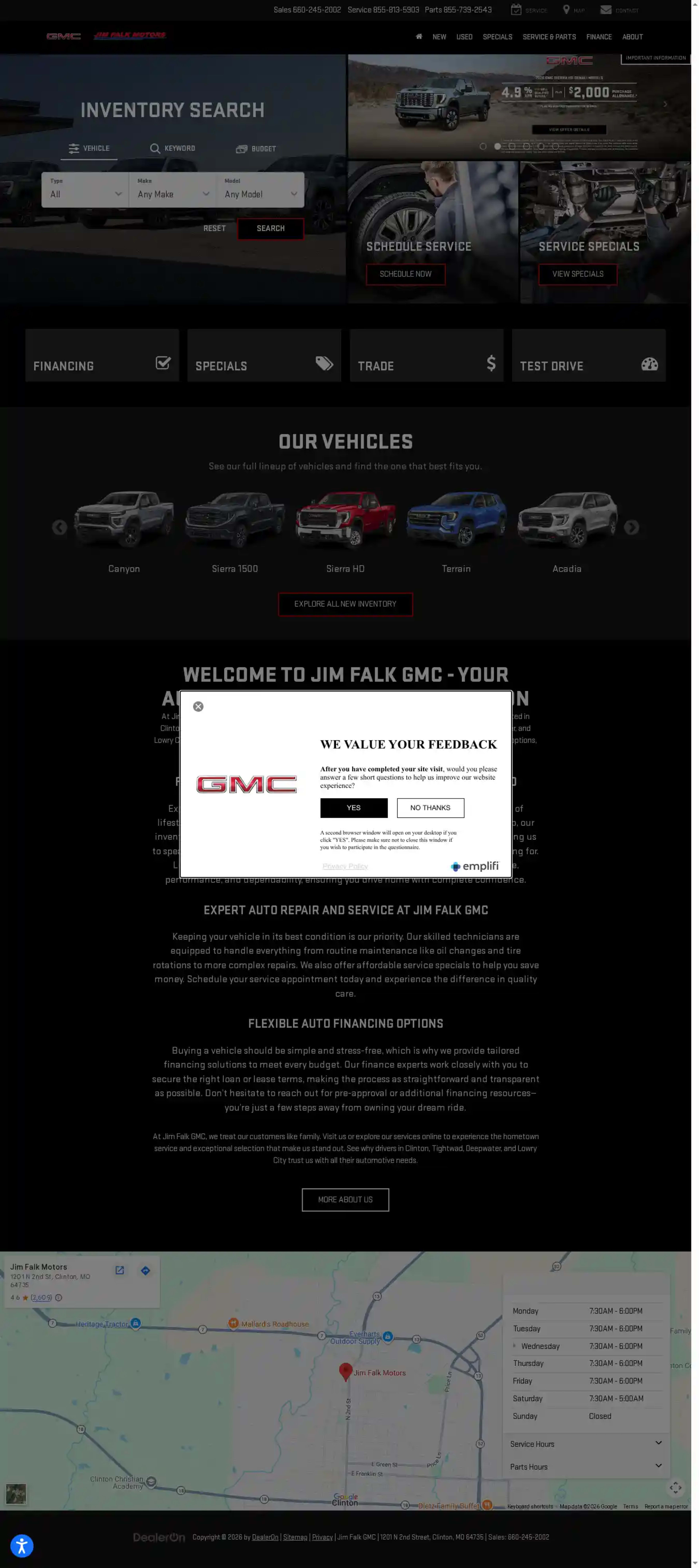 Screenshot of Jim Falk GMC