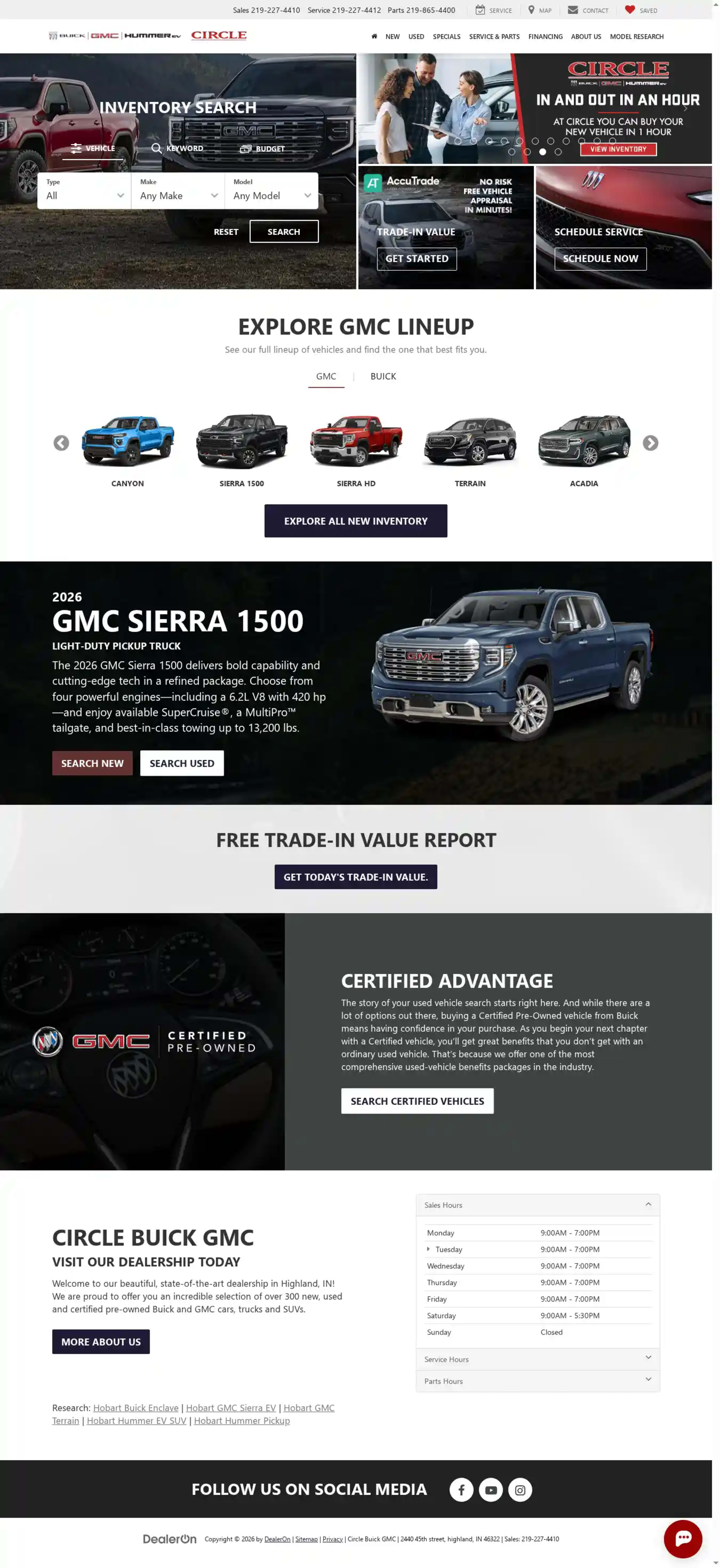 Screenshot of Circle Buick GMC