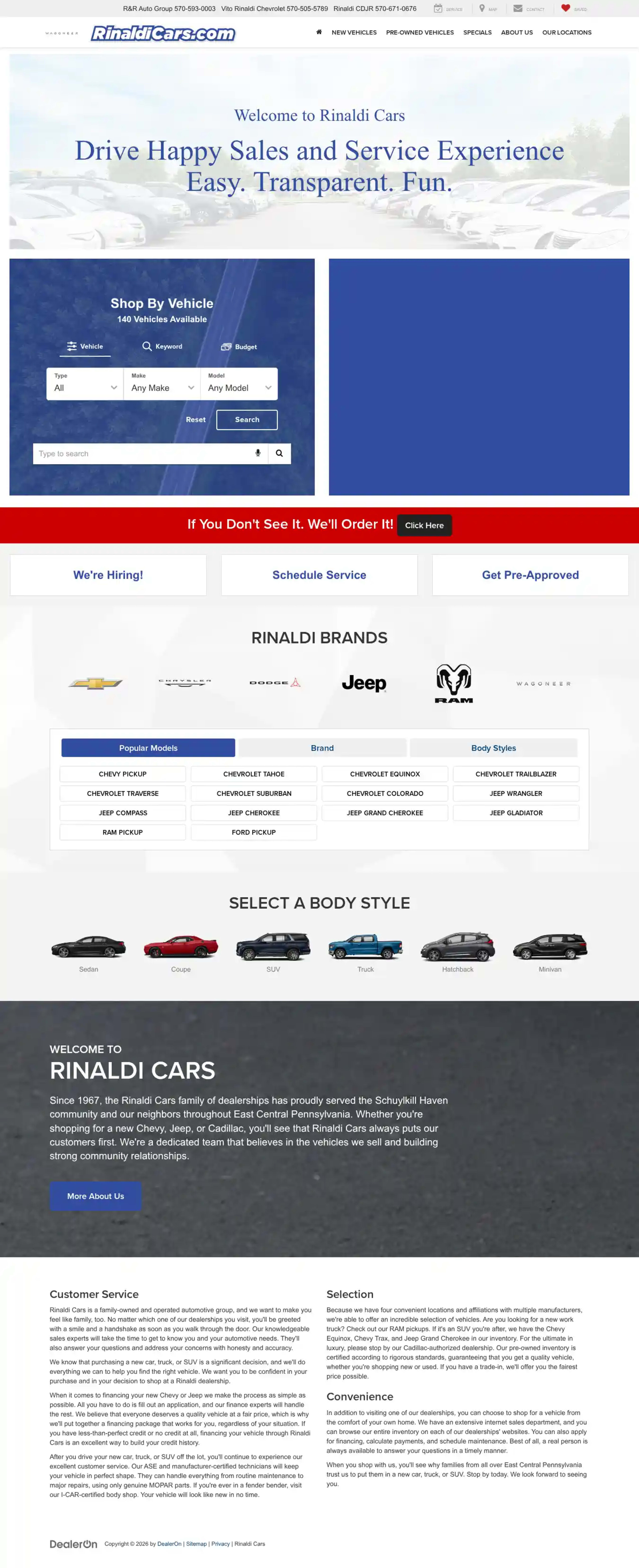 Screenshot of Vito Rinaldi Chevrolet, Inc.