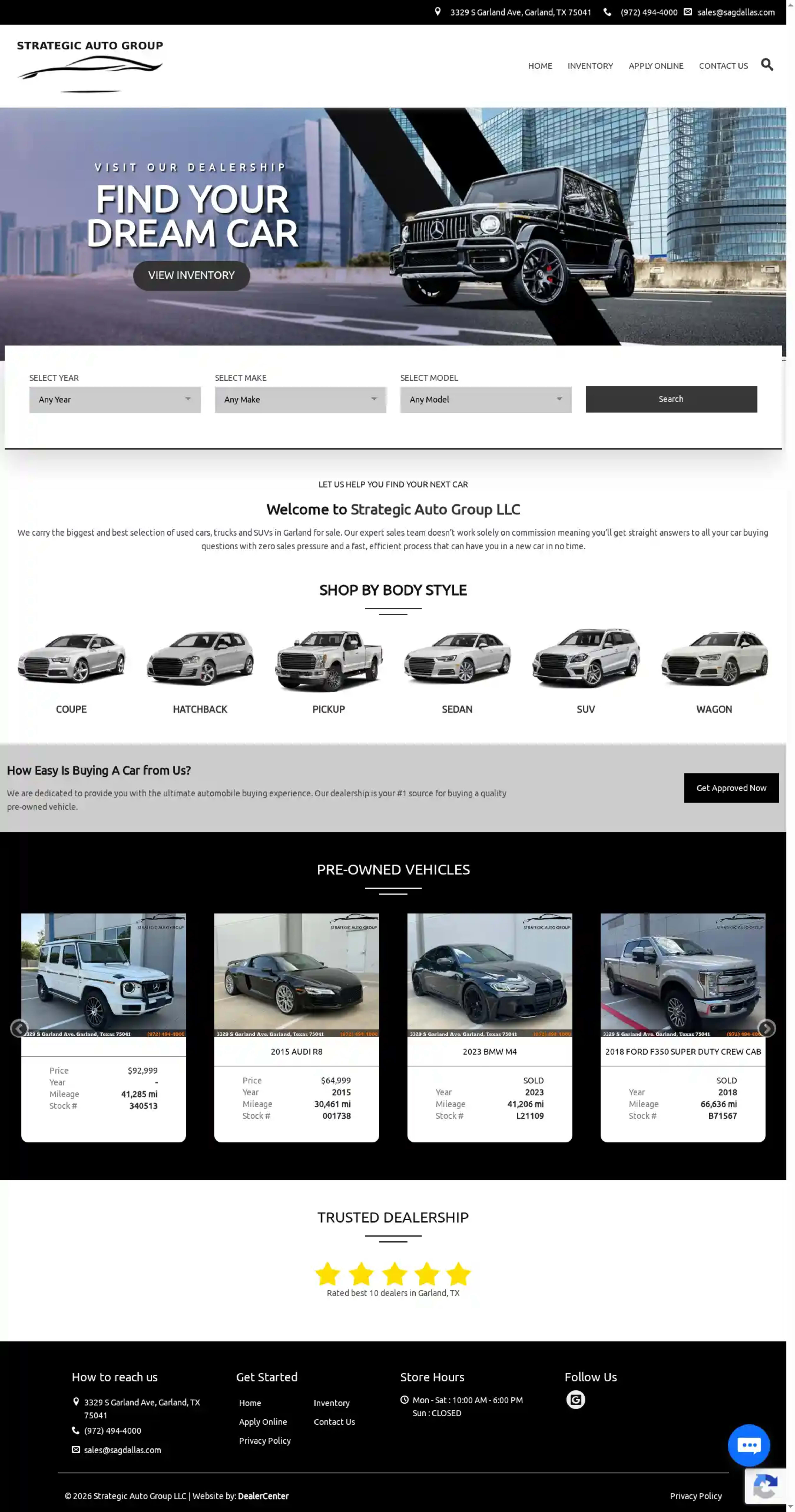 Screenshot of Strategic Auto Group