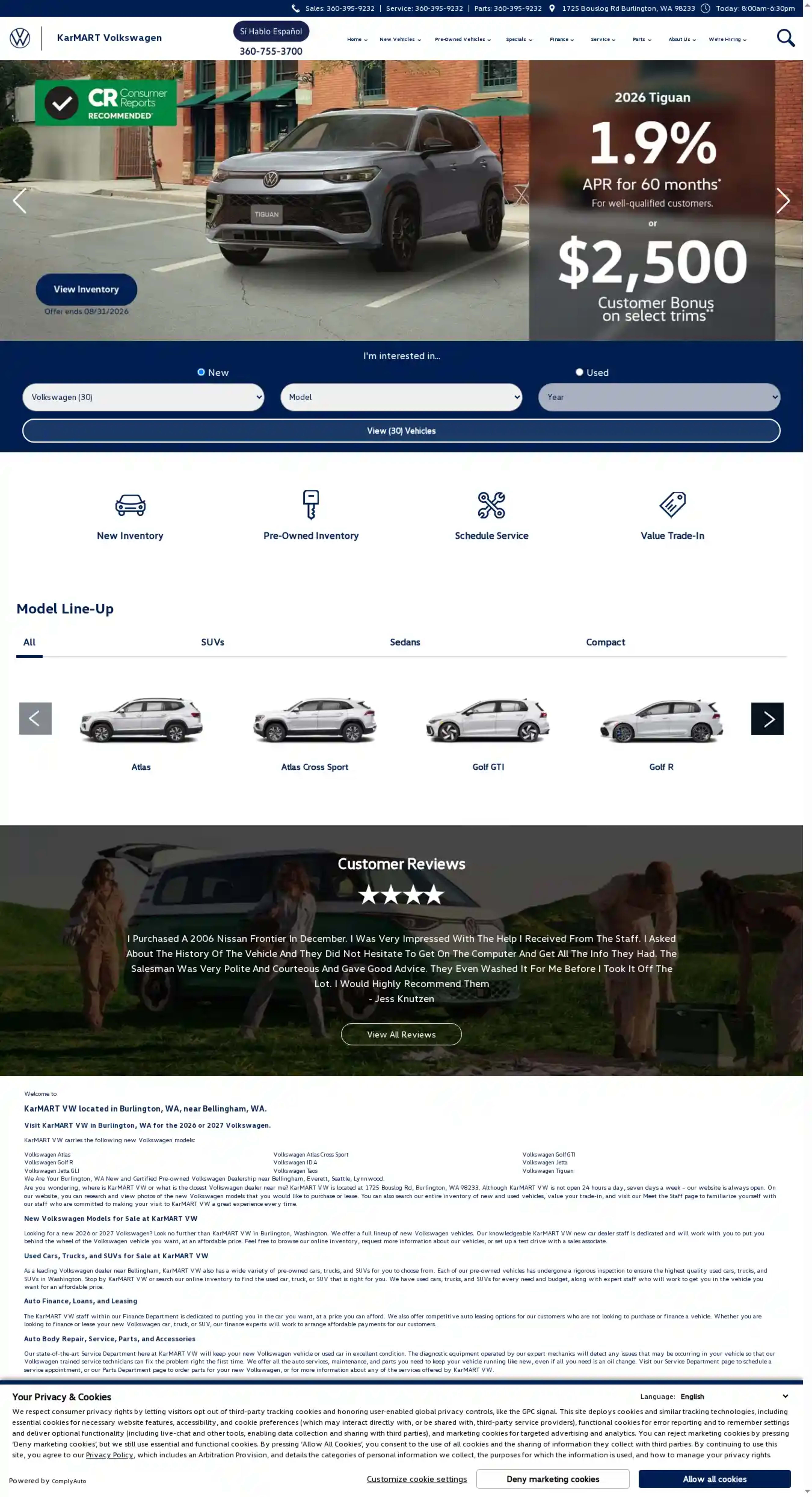 Screenshot of KarMART VW